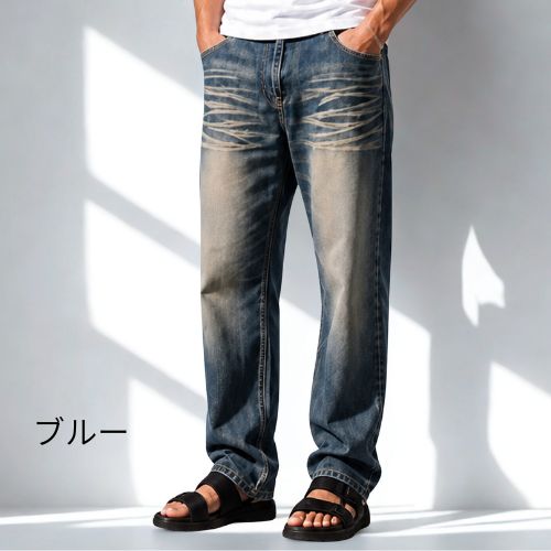 デニムパンツ 15oz K55 Color: ブラック, Size: M