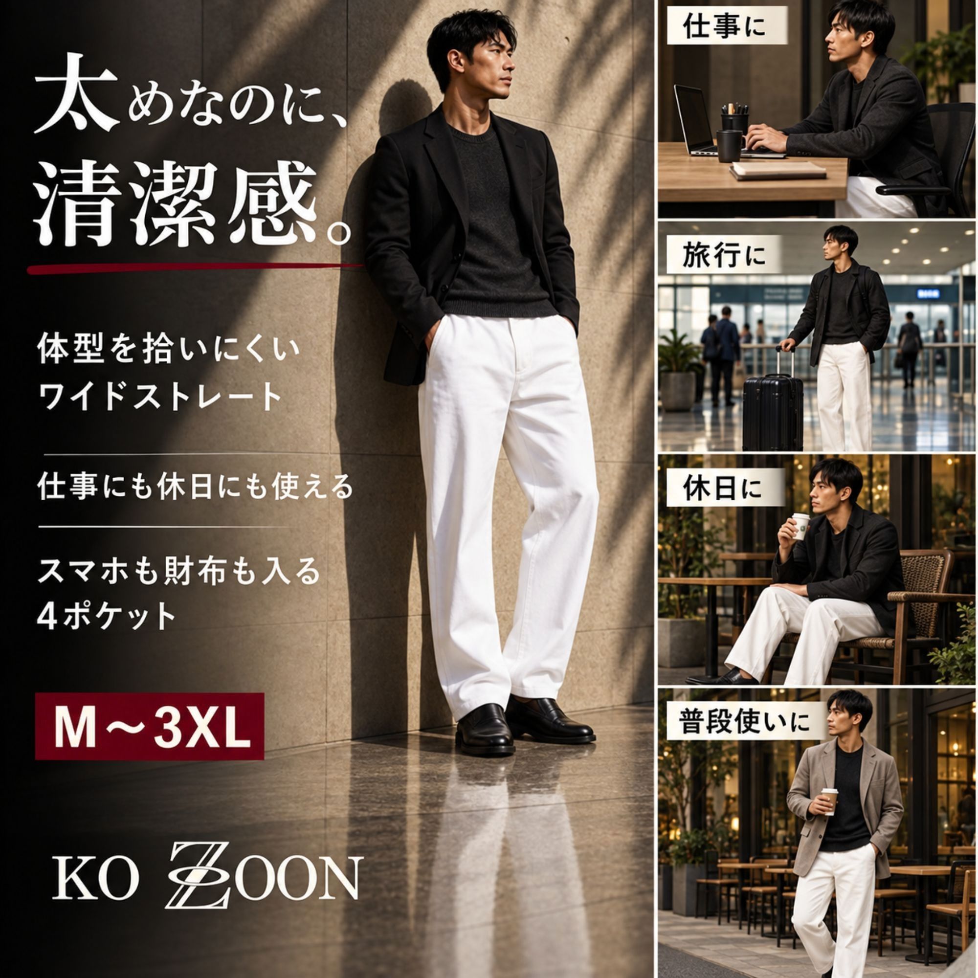 デニムパンツ 12oz K57 Color: ホワイト, Size: M