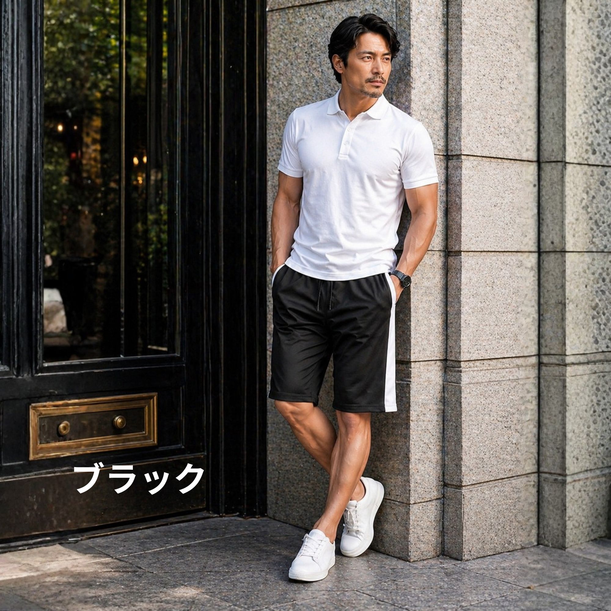 太ライン ハーフパンツ Z06 Color: ブラック, Size: M