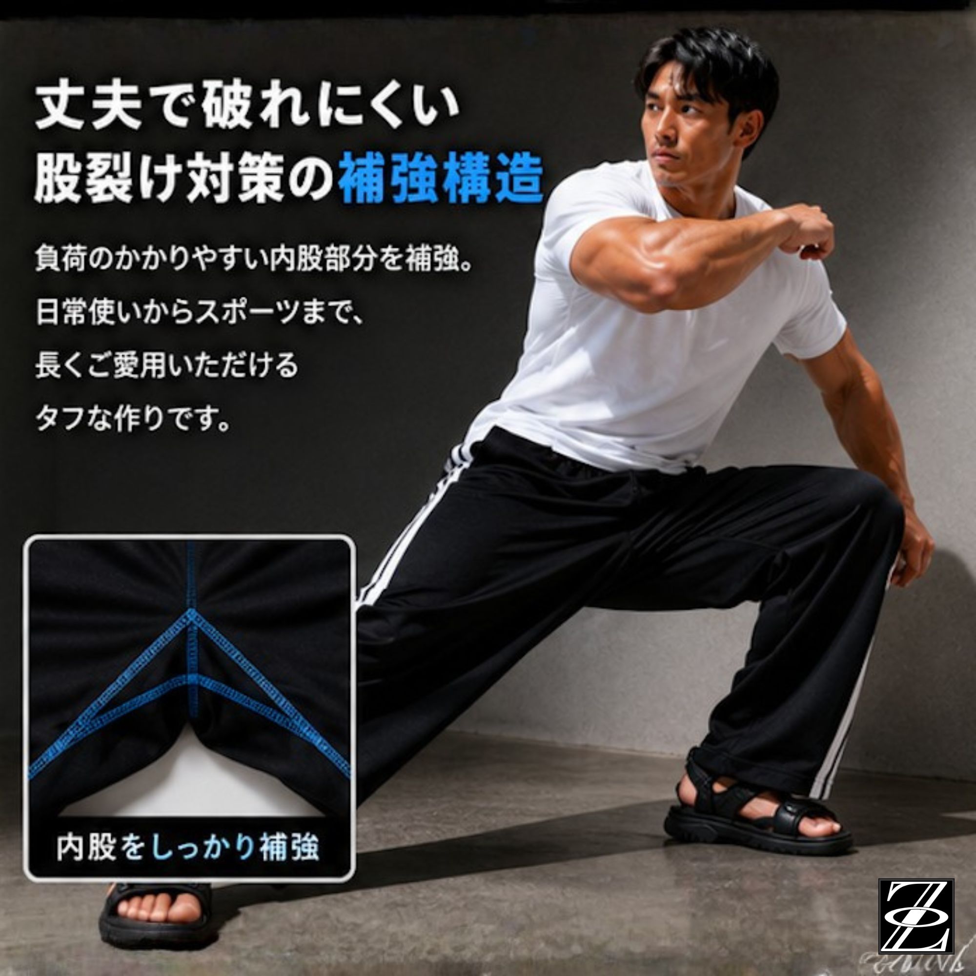 ラインジャージパンツ Z01 Color: ブラック, Size: M