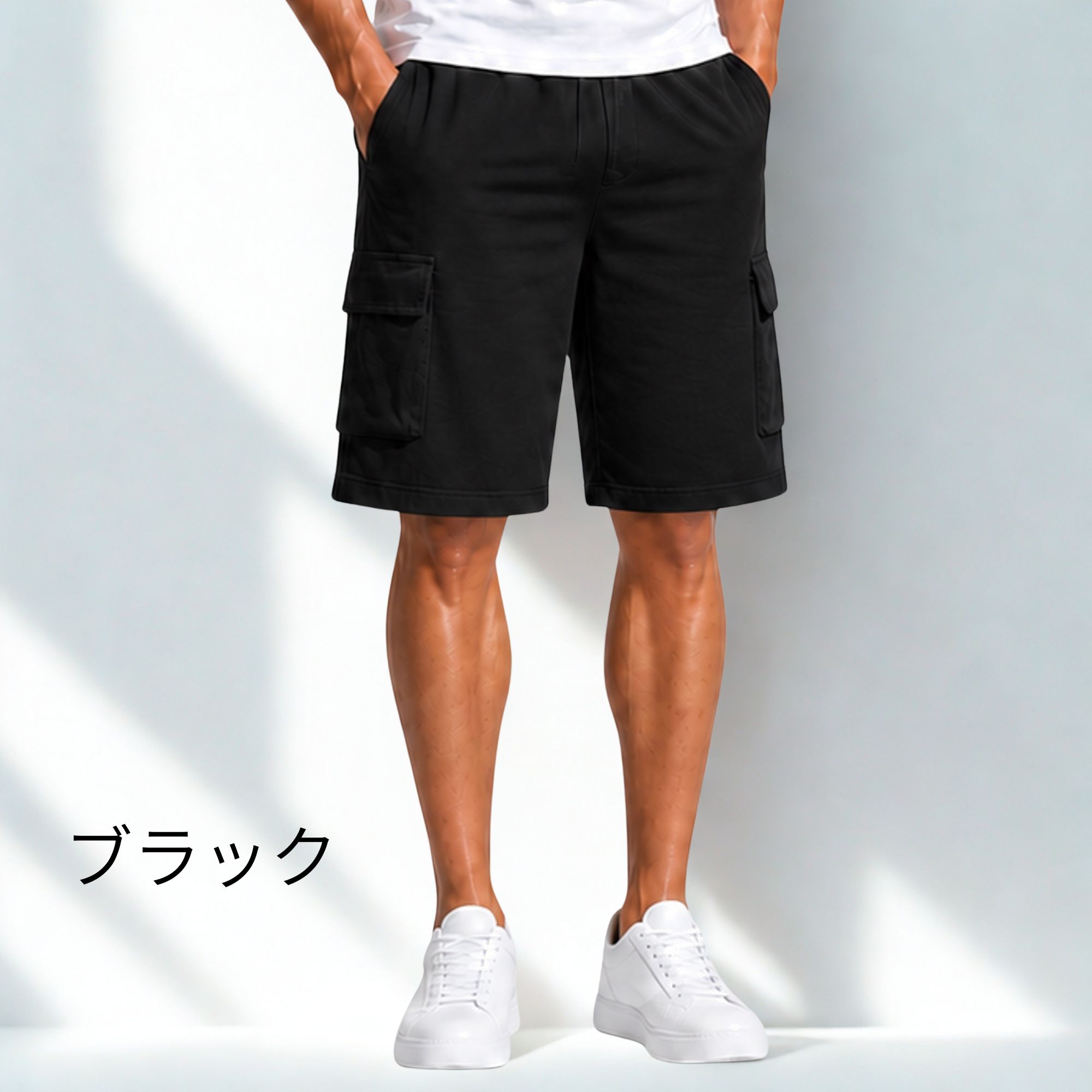 カーゴ ハーフパンツ Z05 Color: ブラック, Size: M