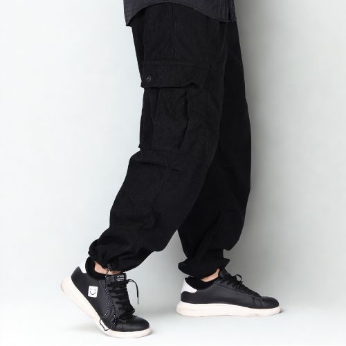  裏ボアカーゴパンツ K88 Color: ブラック, Size: M