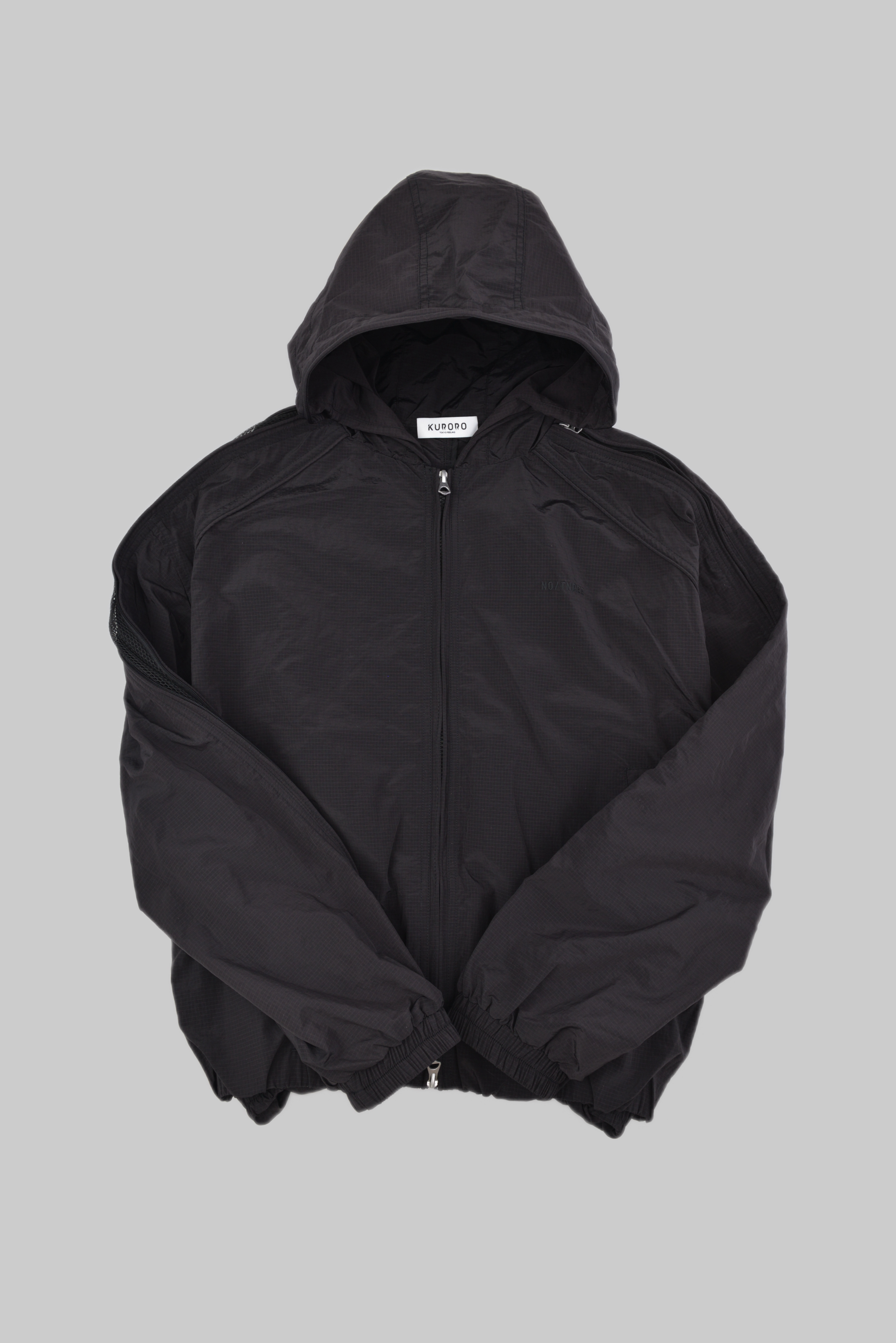 シースルースリーブ ジップフーディ サイズ: M