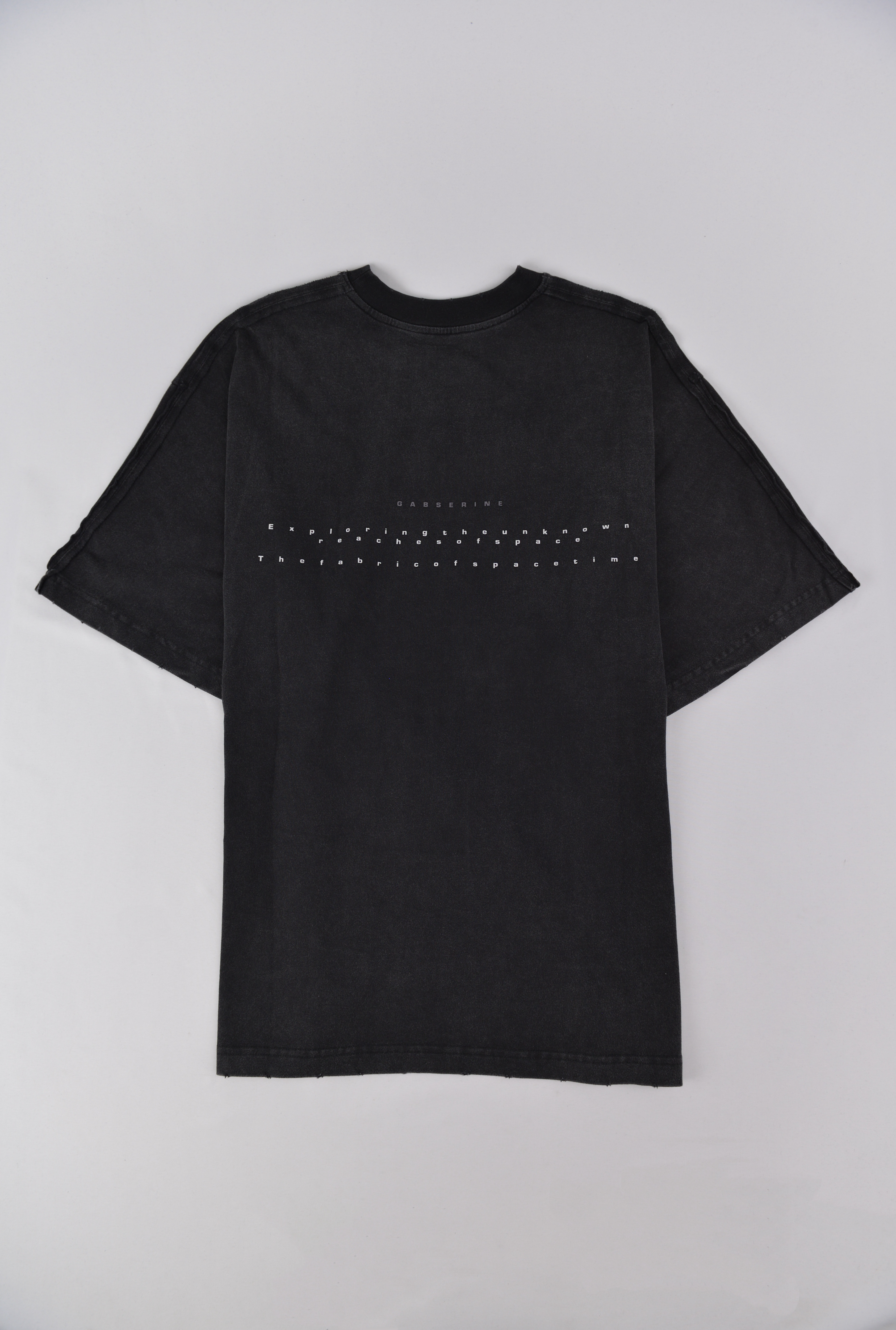 GASSERINE ピグメントウォッシュドロゴTシャツ　ブラック サイズ: M