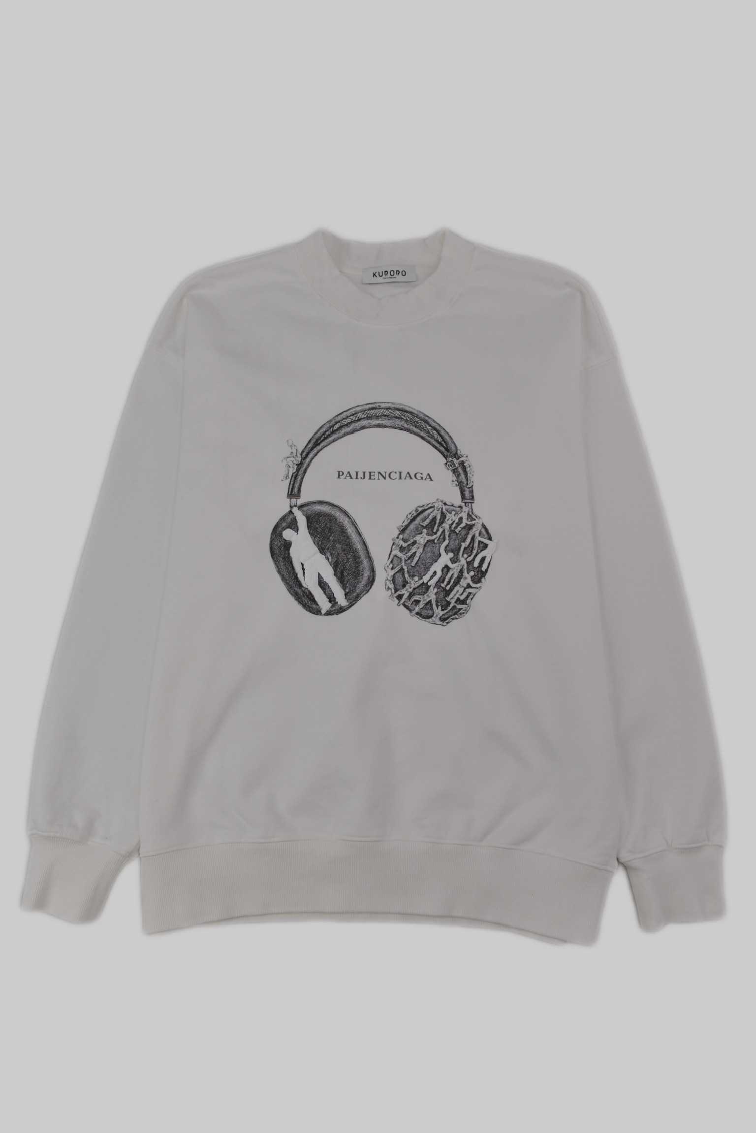 ヘッドフォン グラフィックスウェット　ホワイト