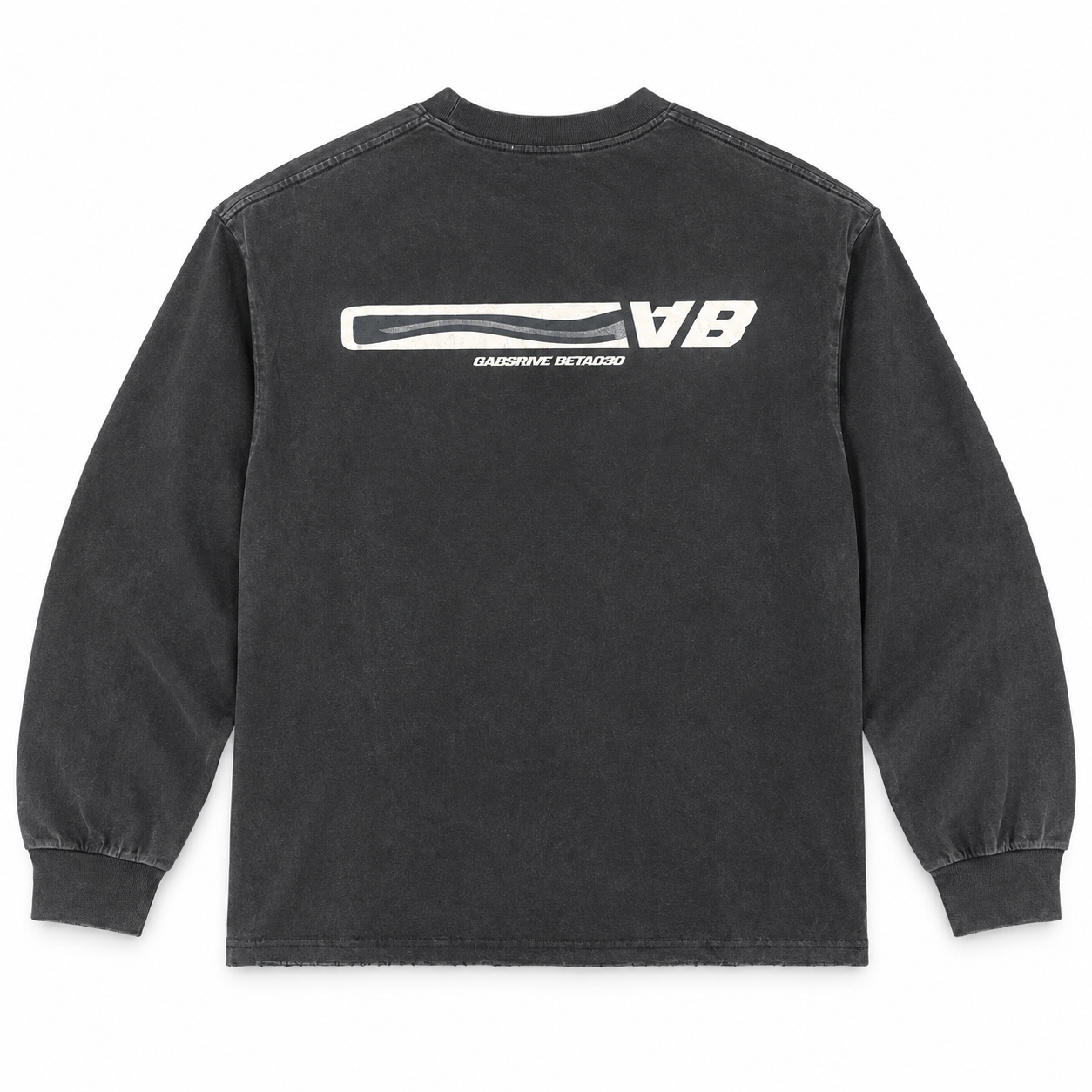 ウェーブライン バックプリントロングTシャツ チャコール サイズ: M
