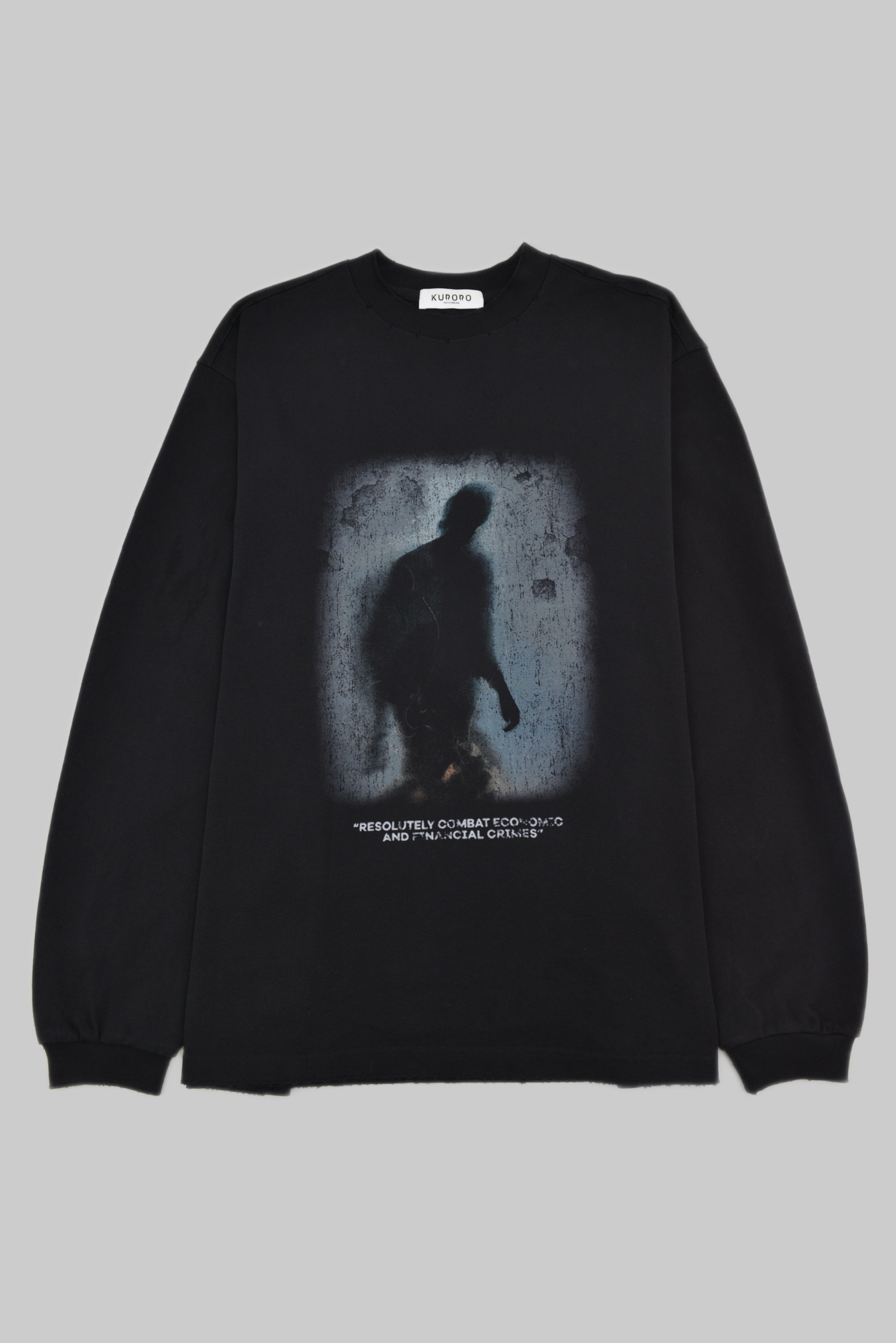 KURORO “TIME IS MONEY” グラフィック ロングスリーブTシャツ