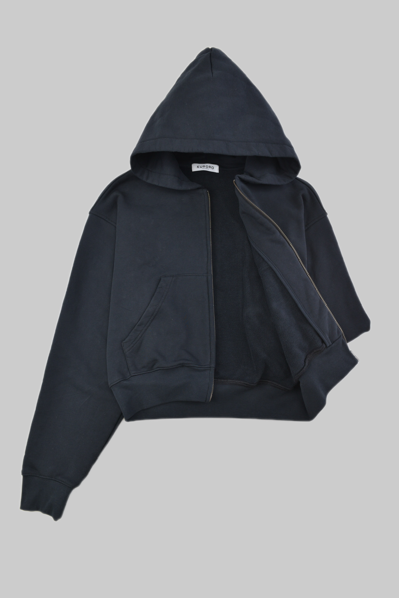 KURORO Minimal Cropped Zip Hoodie（ミニマル クロップド ジップ フーディ サイズ: S