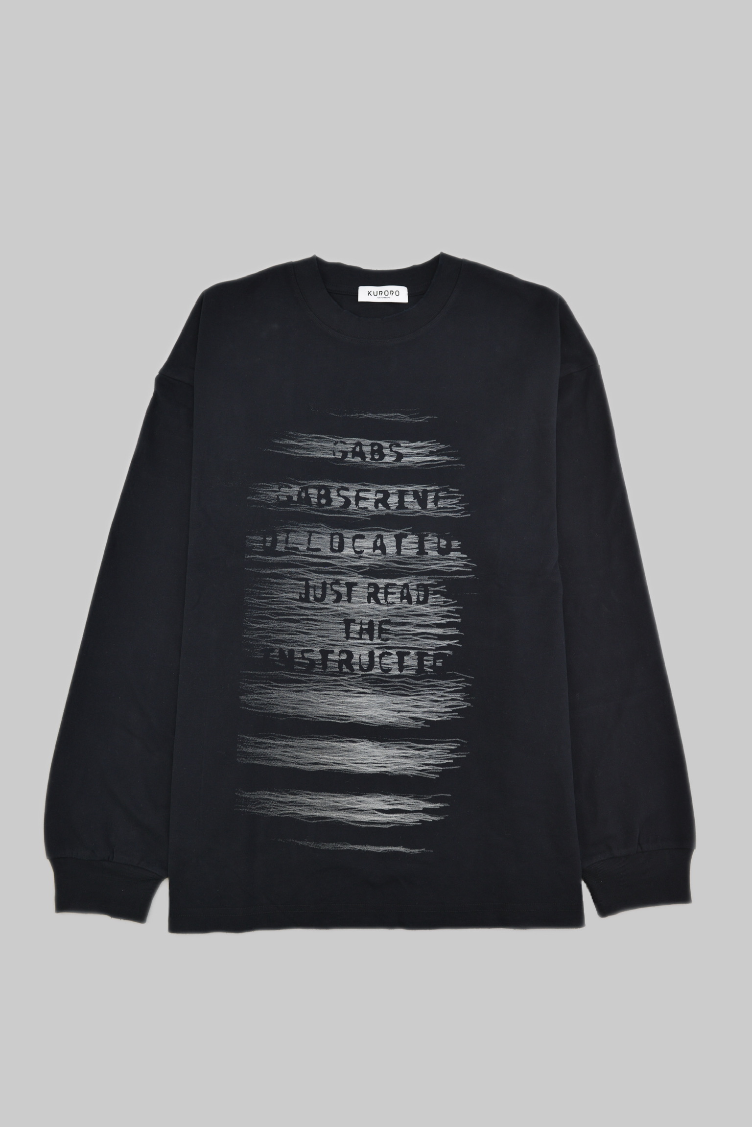 INSTRUCTIVE DISTORTION LONG SLEEVE（インストラクティブ ディストーション ロングスリーブ）　ブラック サイズ: S