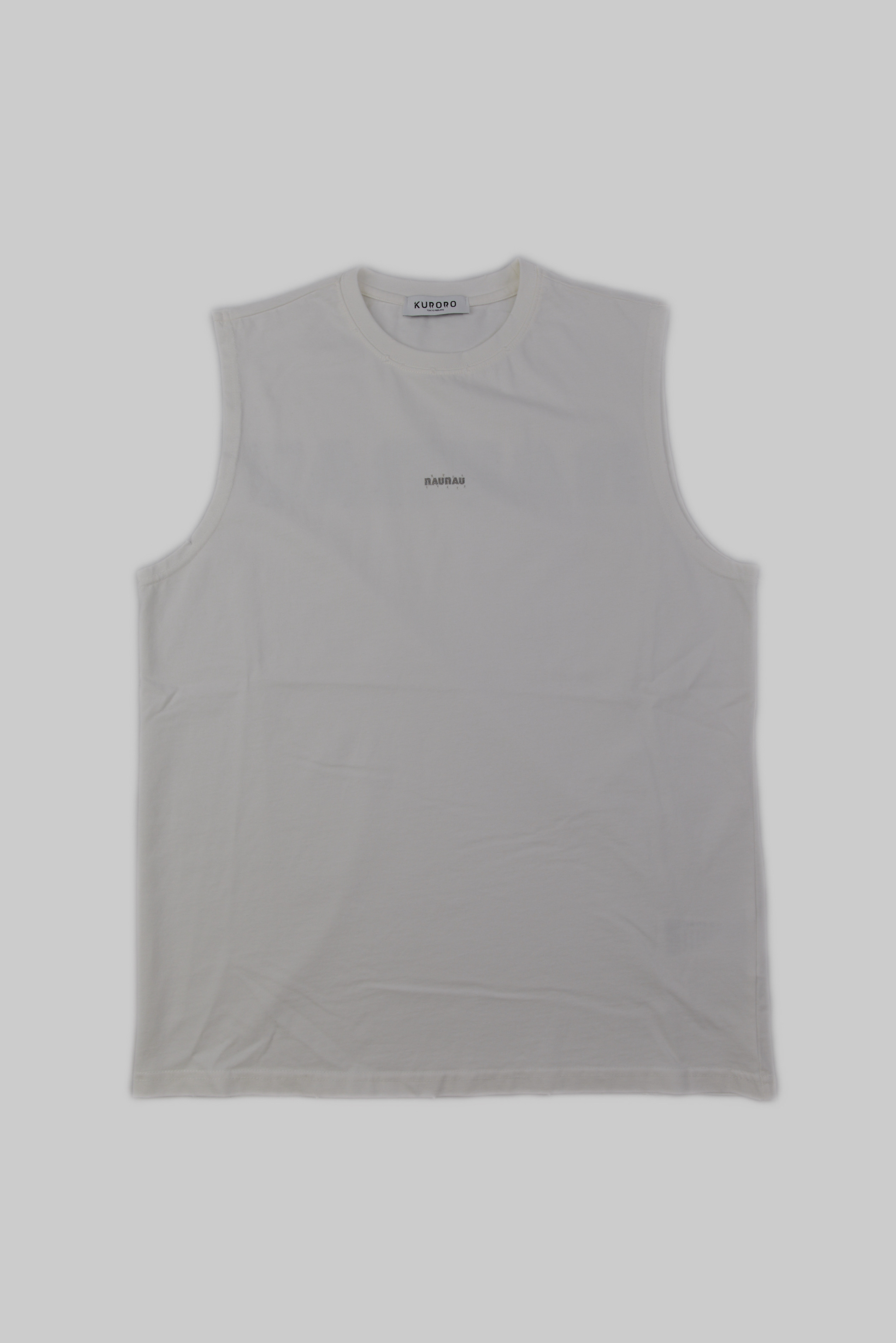 NAUNAU エアブラッシュ バックロゴ ノースリーブタンク　 White サイズ: S