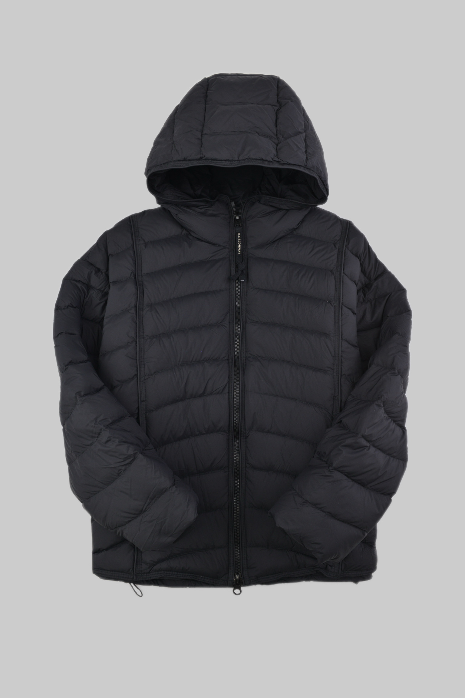 エッセンシャル フード ダウンジャケット 　KURORO Essential Hood Down Jacket Jet Black