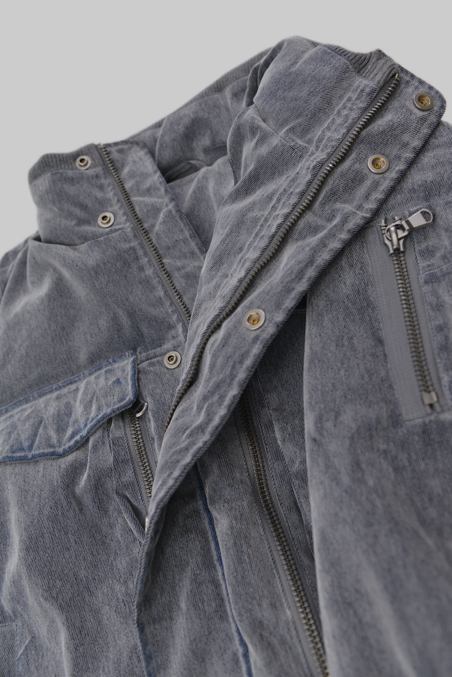 KURORO Vintage Wash Denim Flight Jacket / ヴィンテージウォッシュ デニムフライトジャケット　ヴィンテージブルー サイズ: 3XL