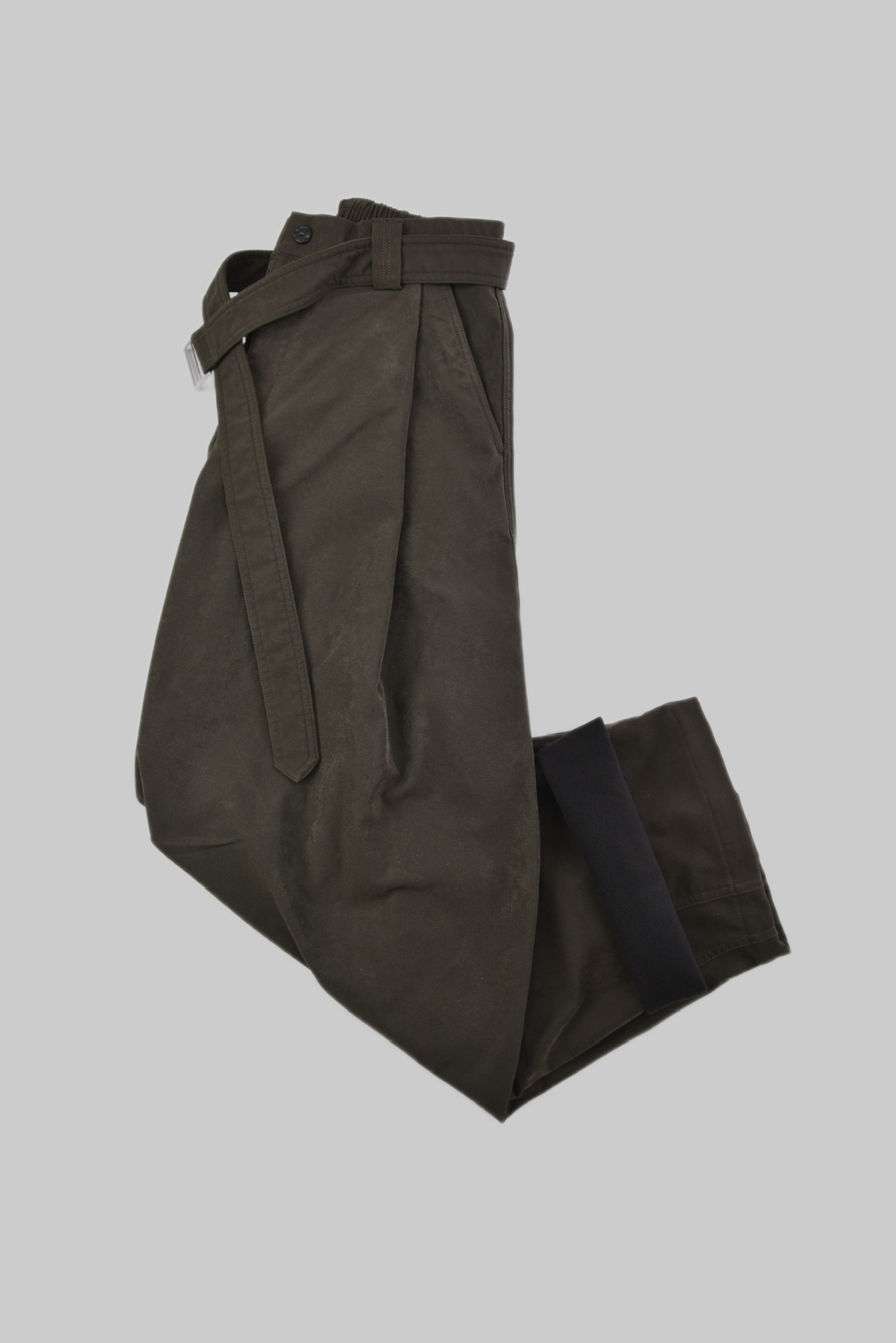 KURORO ボンディング フリース ワイドテックパンツ ダークオリーブ サイズ: M