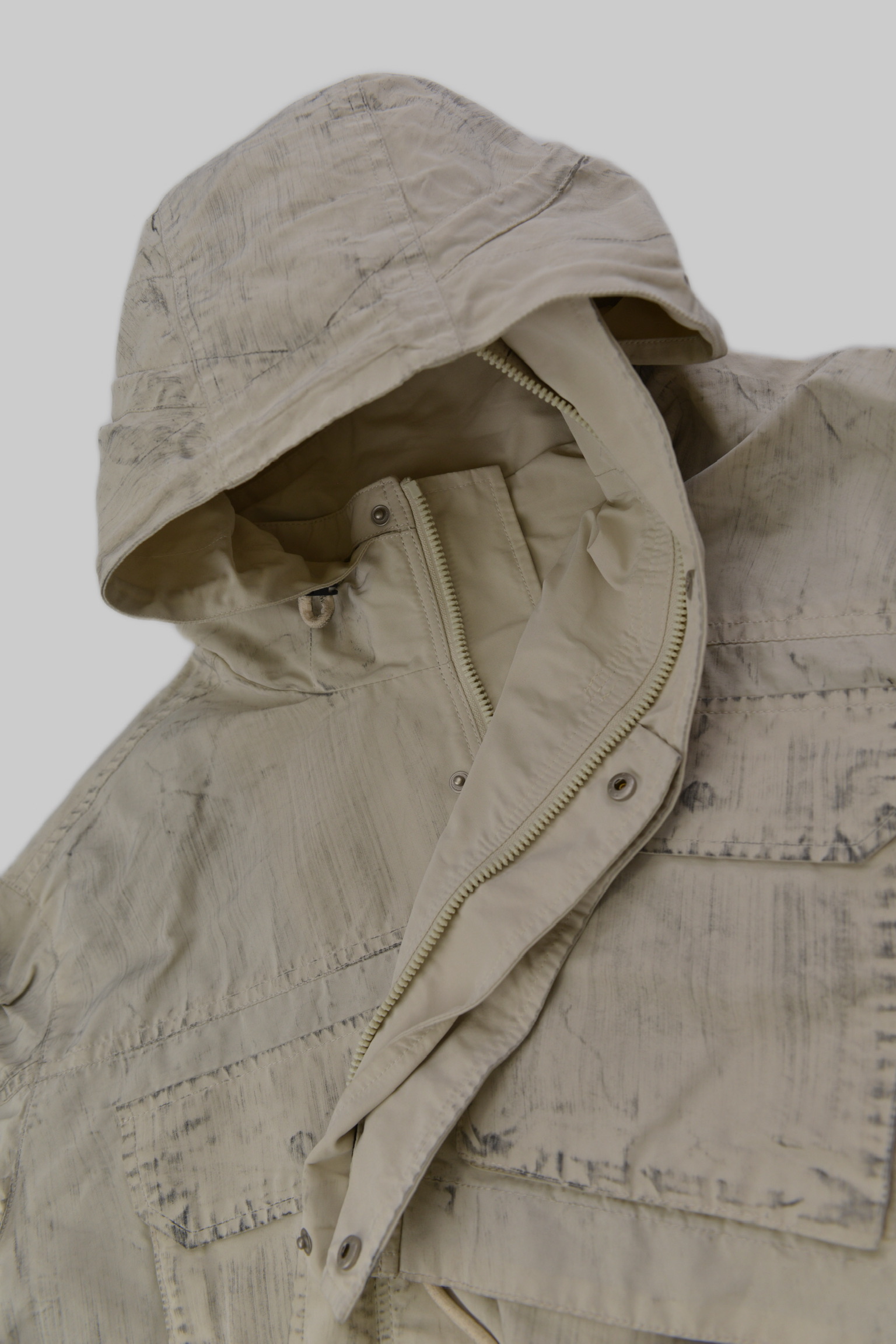 ウォッシュドライトグレーパーカジャケット サイズ: M