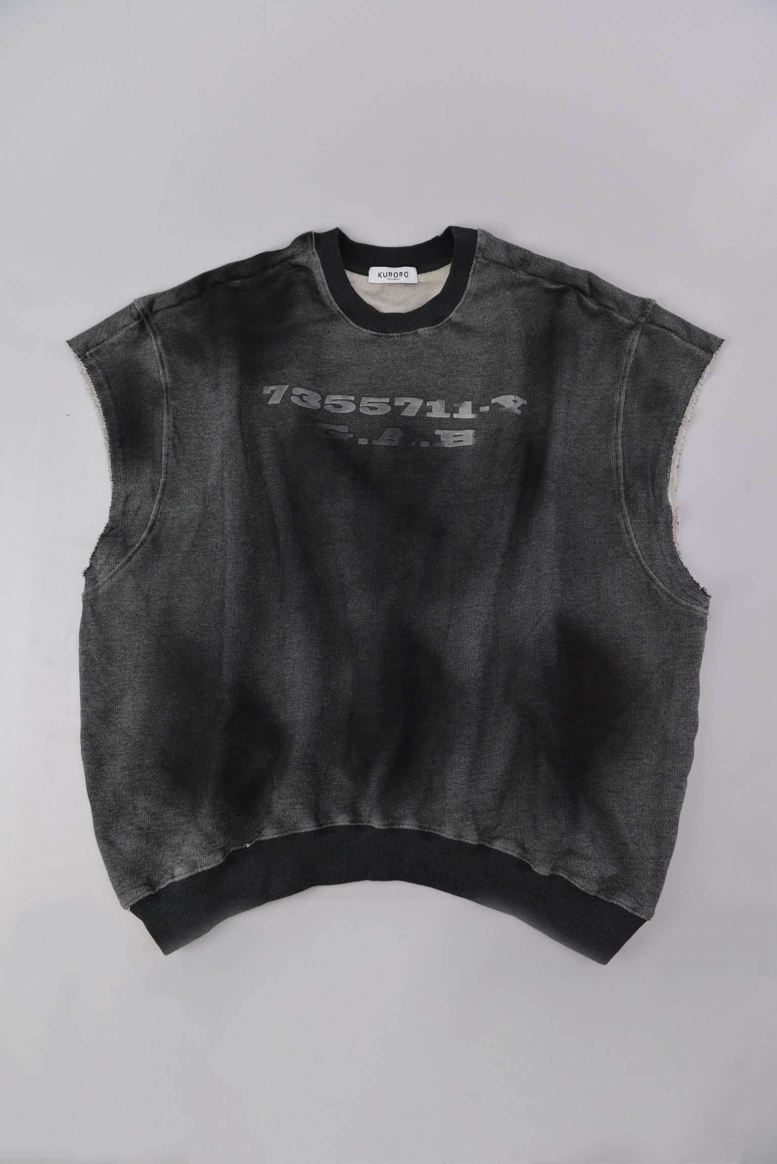 ヴィンテージウォッシュ スリーブレススウェット 