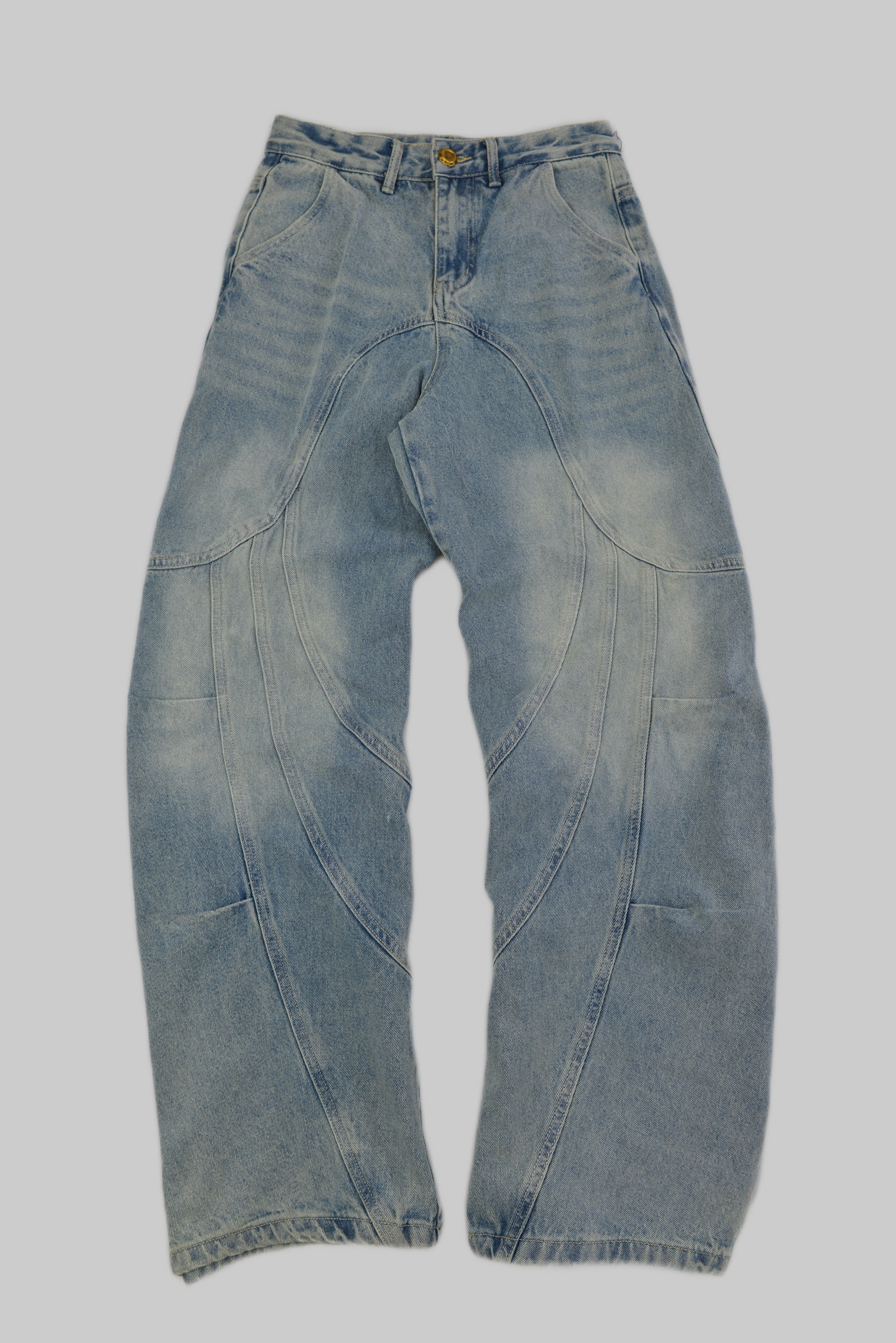 KURORO Vintage Wash Wide Cargo Denim / ヴィンテージウォッシュ ワイドカーゴデニム サイズ: S