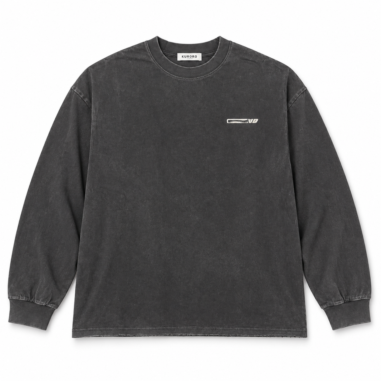ウェーブライン バックプリントロングTシャツ チャコール サイズ: M