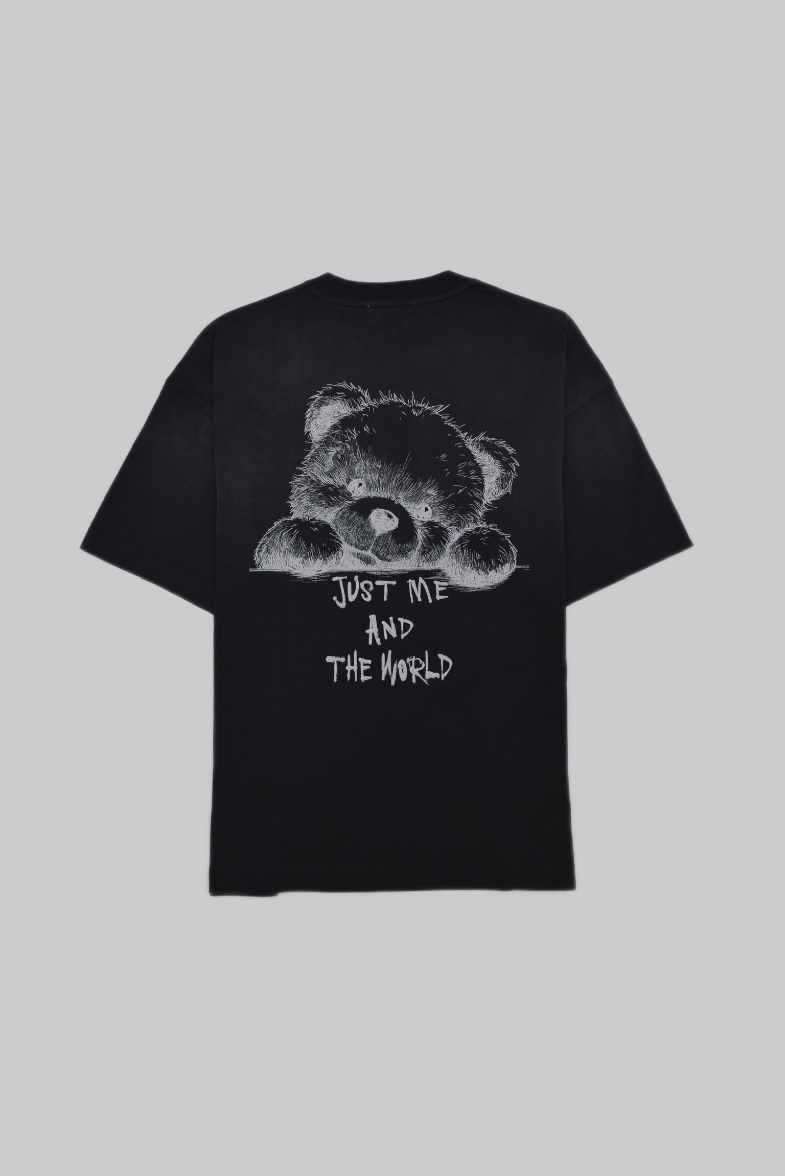 “JUST ME AND THE WORLD” ベアーTシャツ 　    Vintage Black サイズ: S