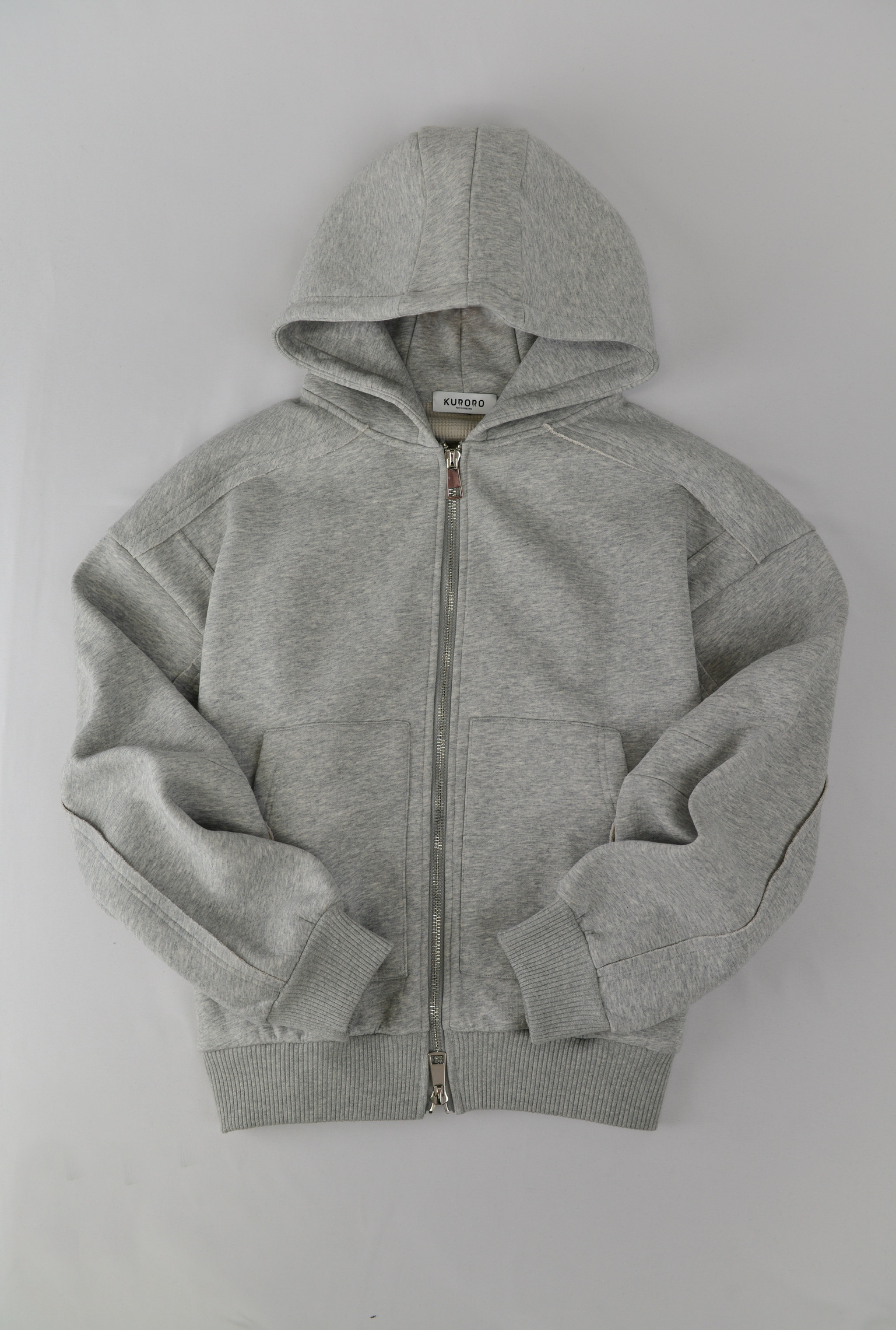 ジップアップスウェットフーディー　グレー