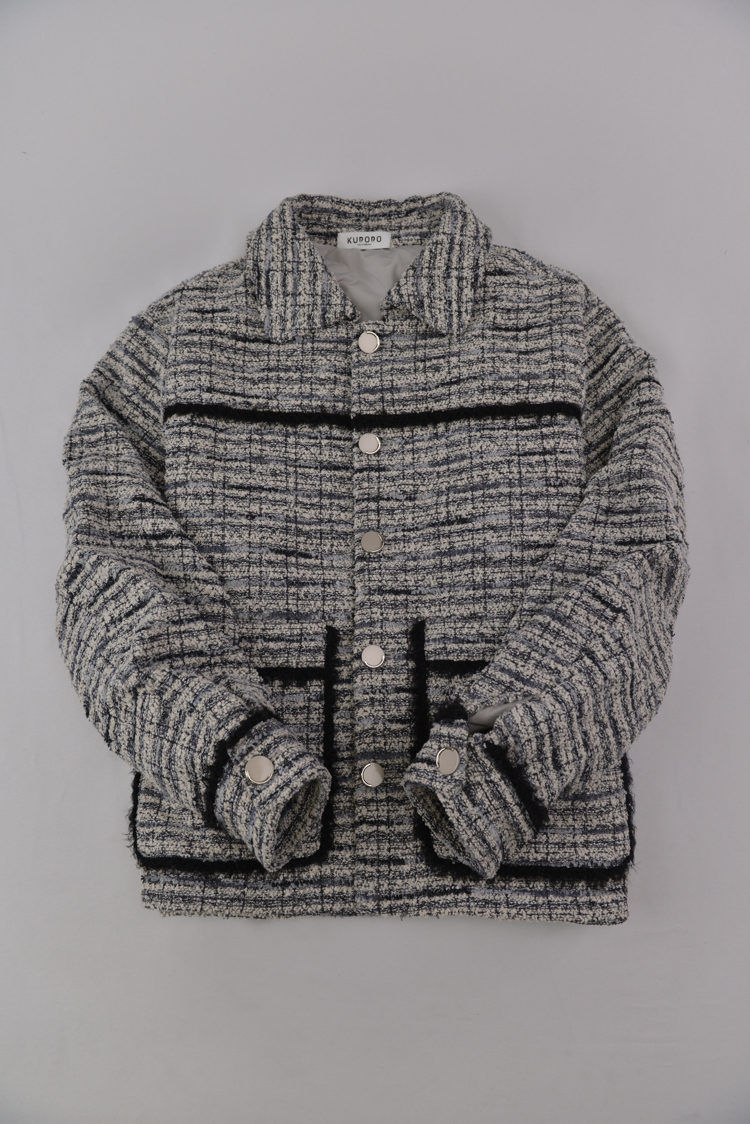 チェックツイードショートジャケット サイズ: XL