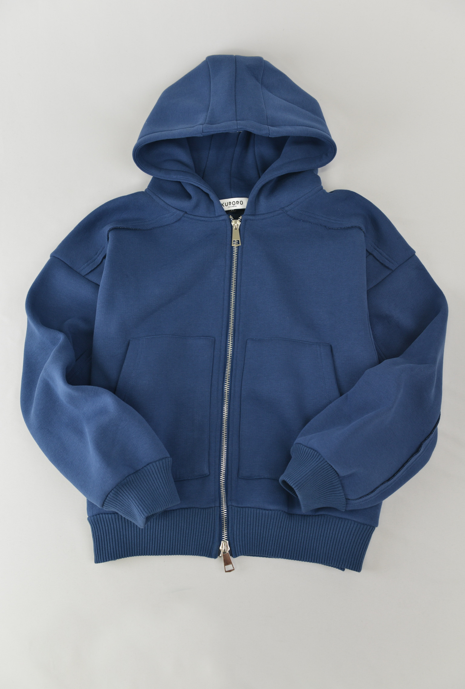 ジップアップスウェットフーディー　ブルー