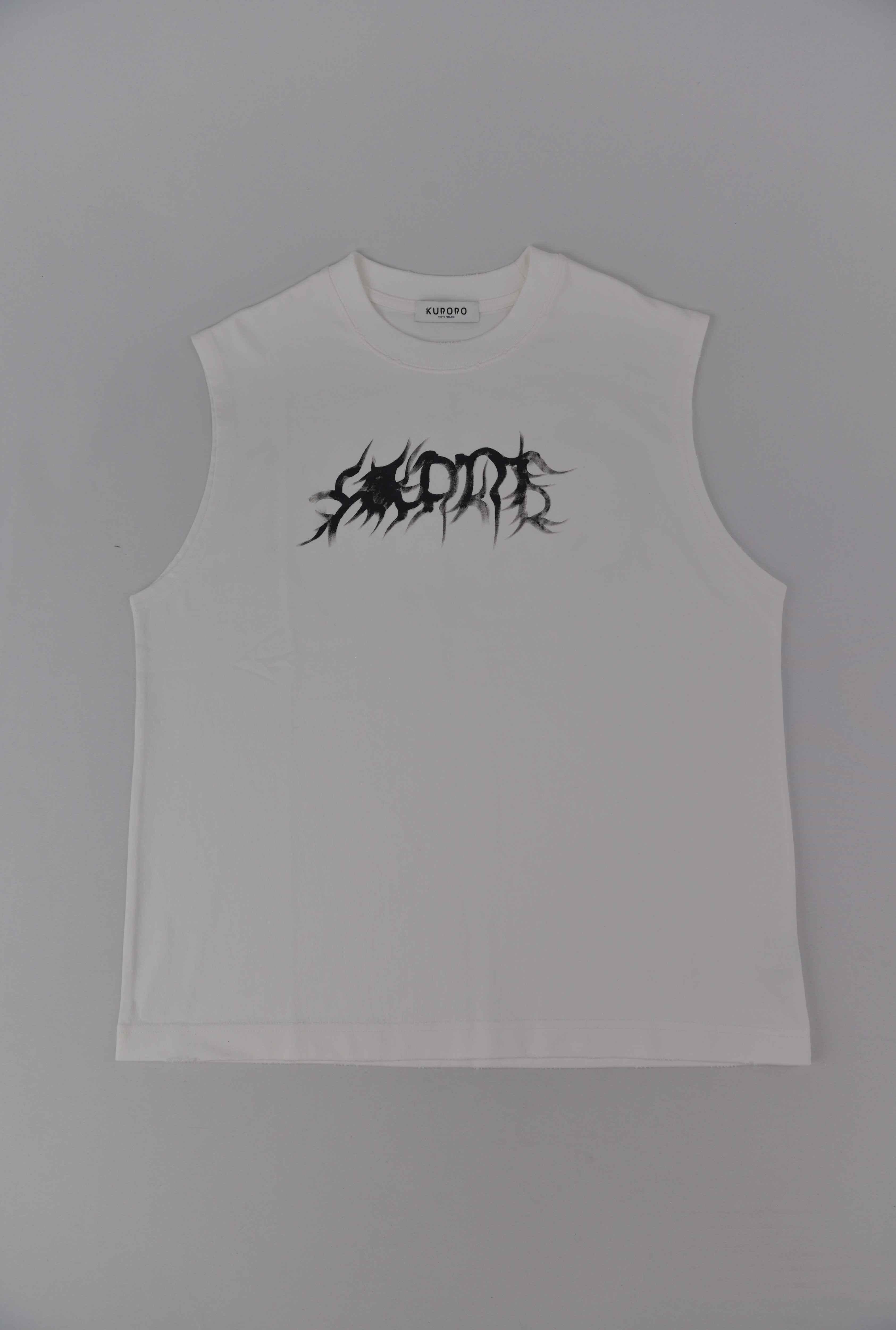 スラッシュグラフィック ノースリーブT（ホワイト）