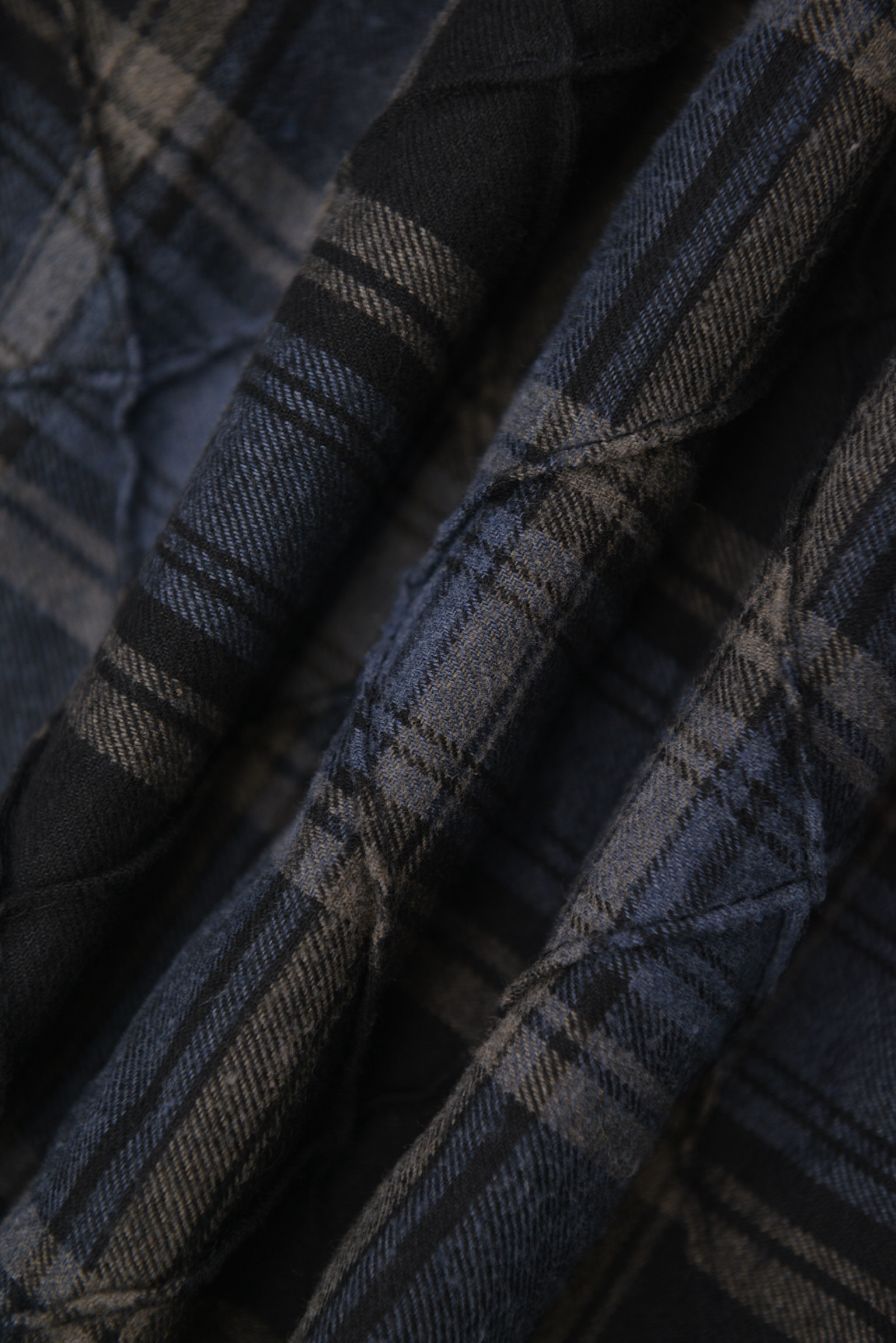 KURORO チェックキルティングフードダウンシャツジャケット / KURORO Quilted Check Hooded Down Shirt Jacket サイズ: M