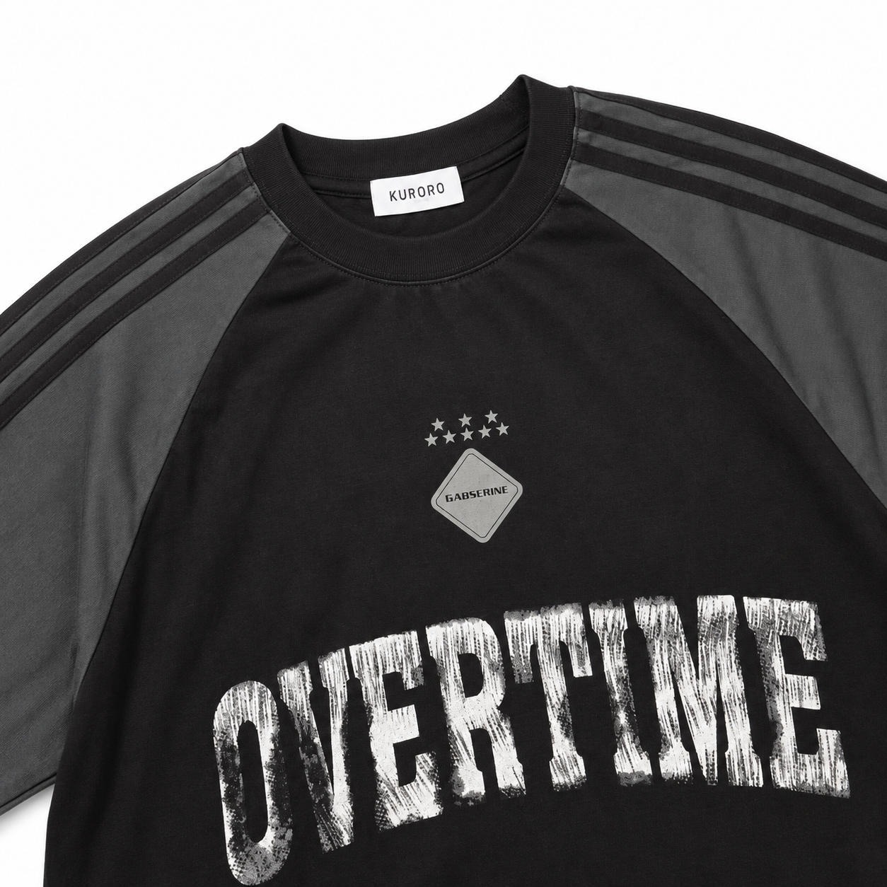 オーバータイム ラグランゲームTシャツ  ブラック×チャコール サイズ: S