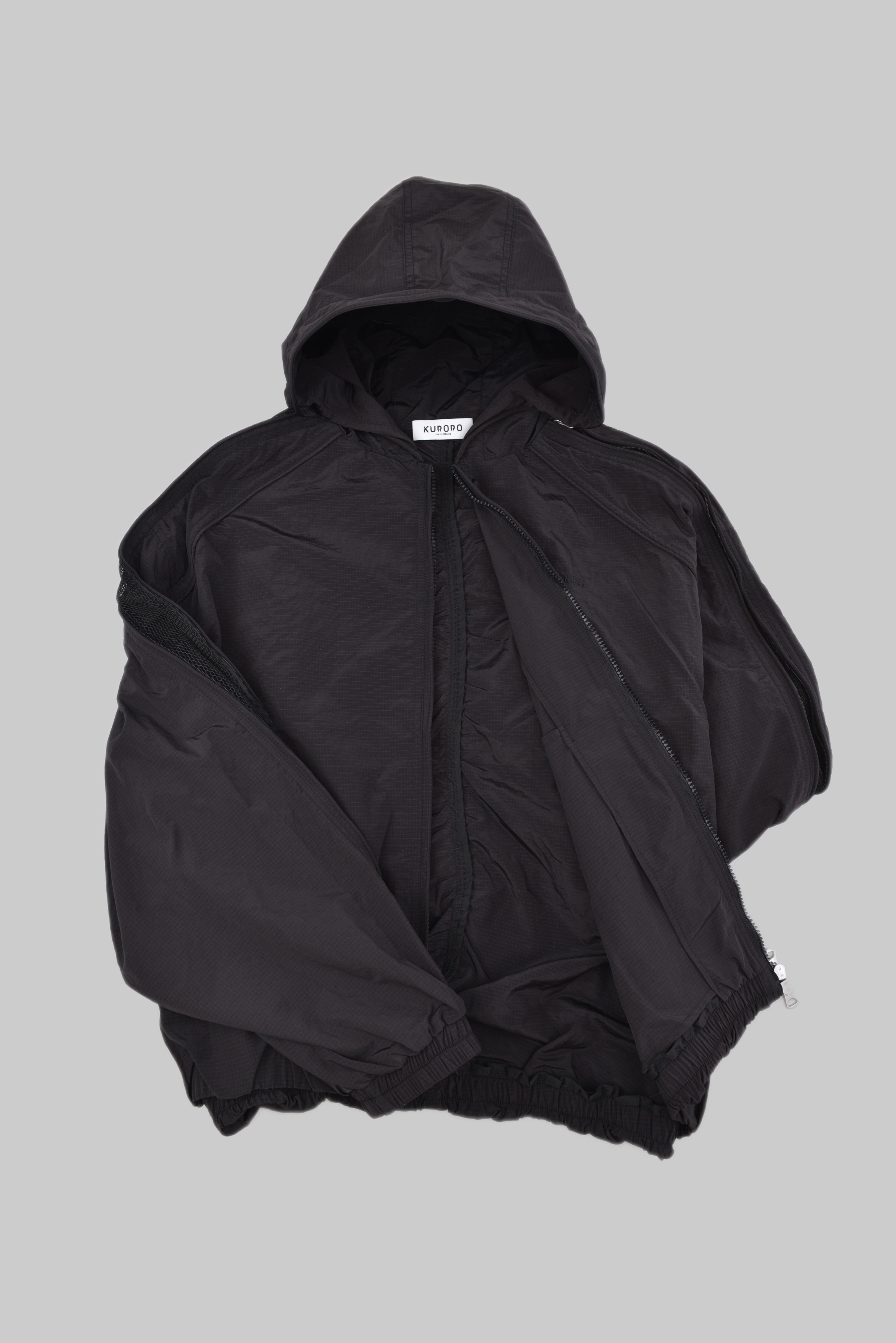 シースルースリーブ ジップフーディ サイズ: M