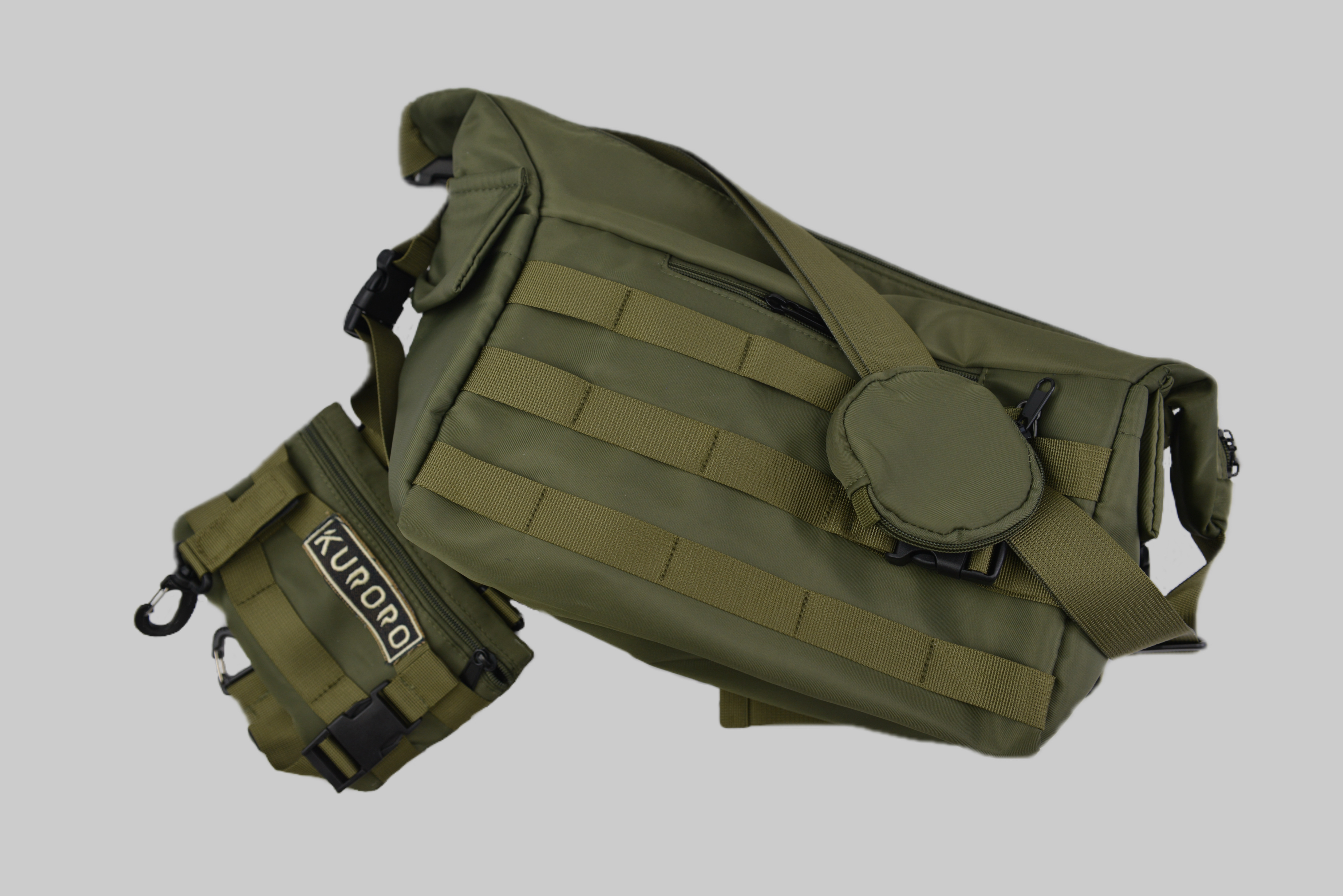 KURORO タクティカルユーティリティクロスボディバッグ オリーブ