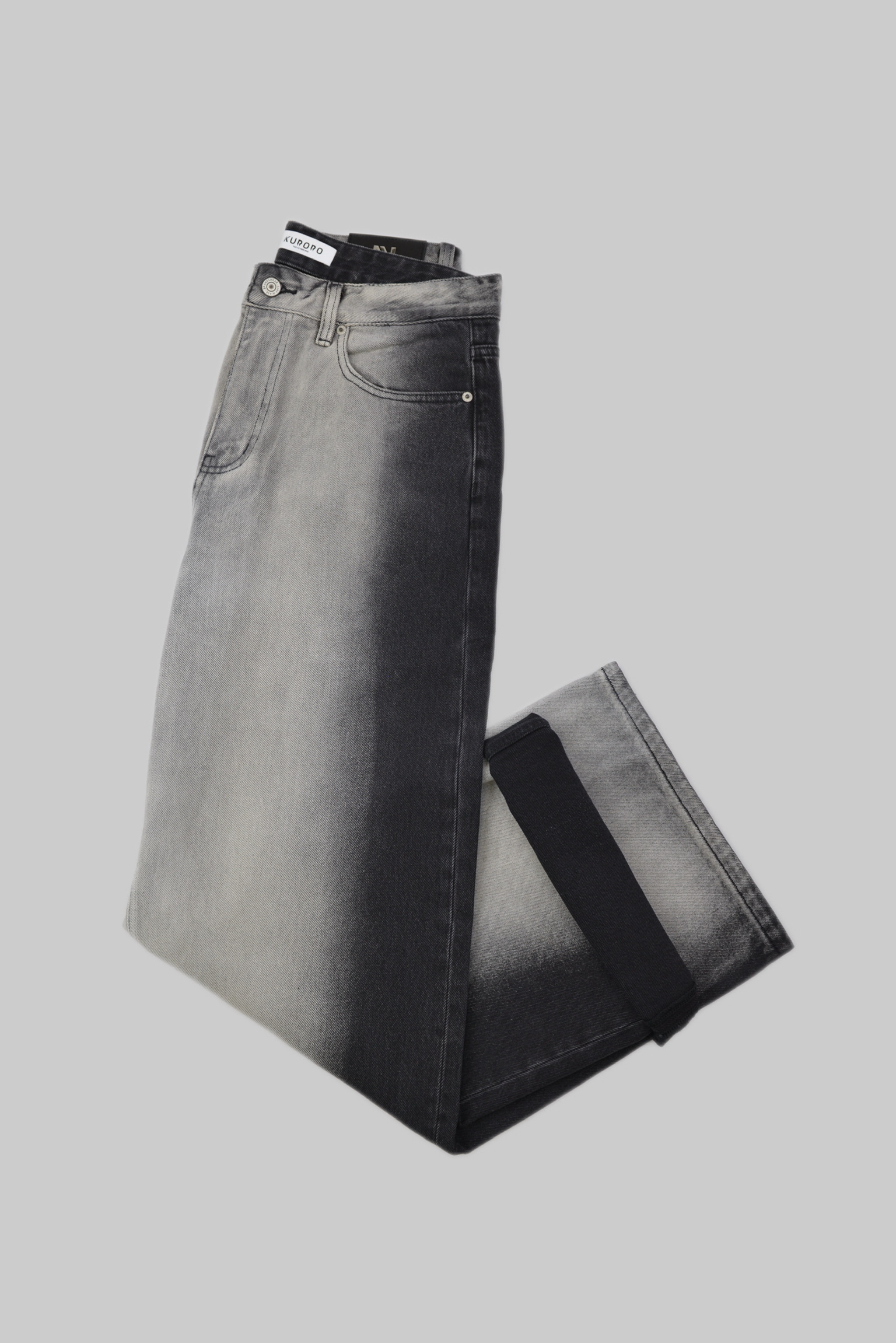 KURORO グラデーションフェード ワイドデニムパンツ サイズ: M