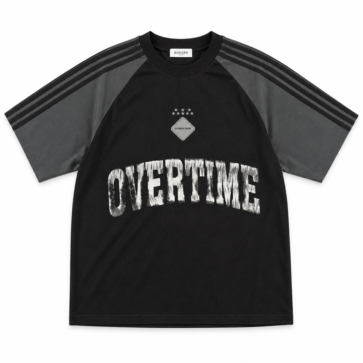オーバータイム ラグランゲームTシャツ  ブラック×チャコール サイズ: S