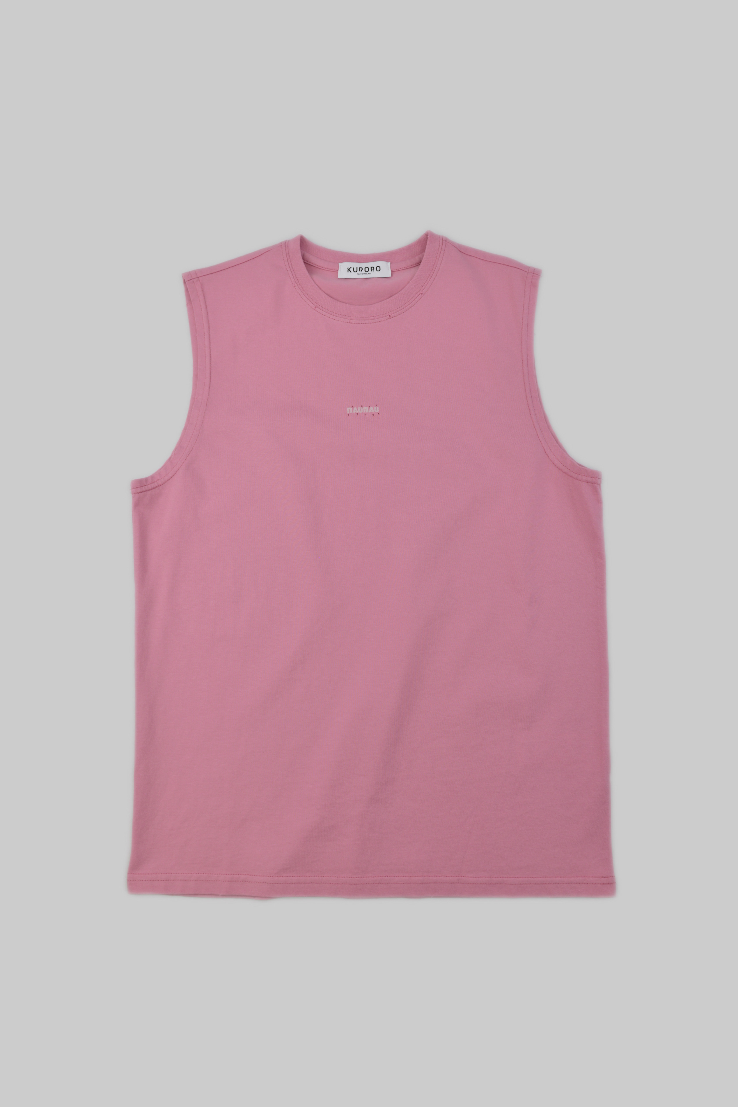 NAUNAU エアブラッシュ バックロゴ ノースリーブタンク　    PINK サイズ: S