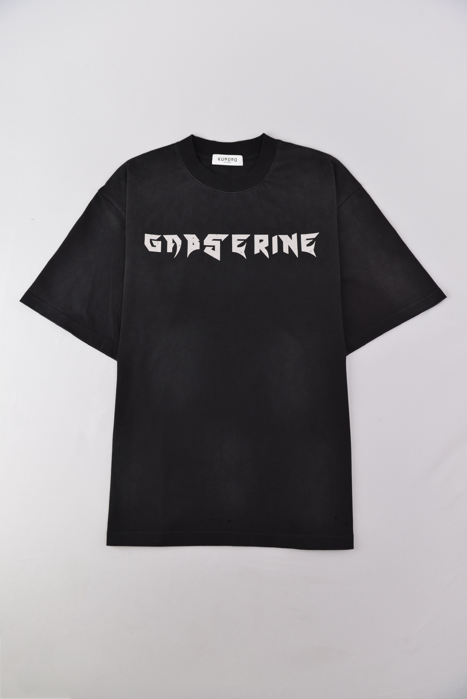 GABSERINE フロント&バックプリント Tシャツ – ブラック