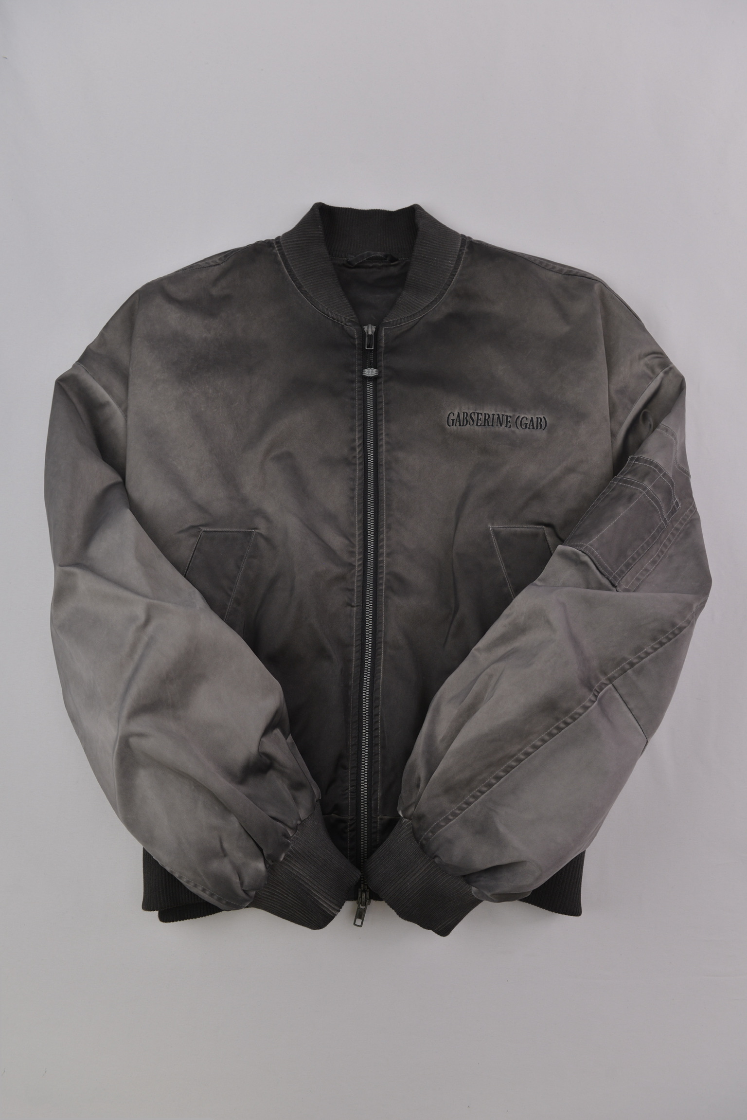 GABSERINE グラデーショングレーMA-1 Bomber Jacket サイズ: M