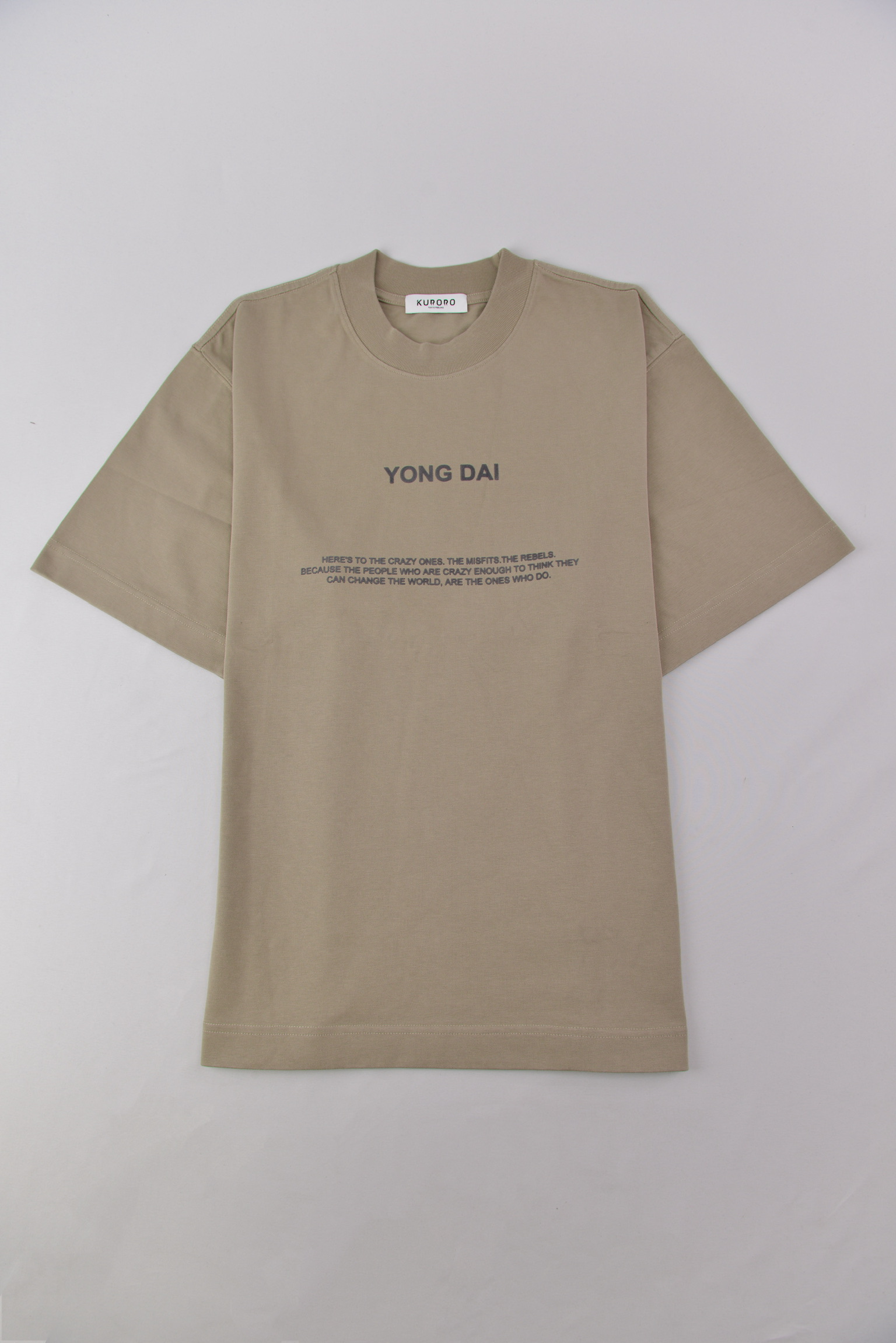 BAD IDEA バックプリント Tシャツ – ベージュ