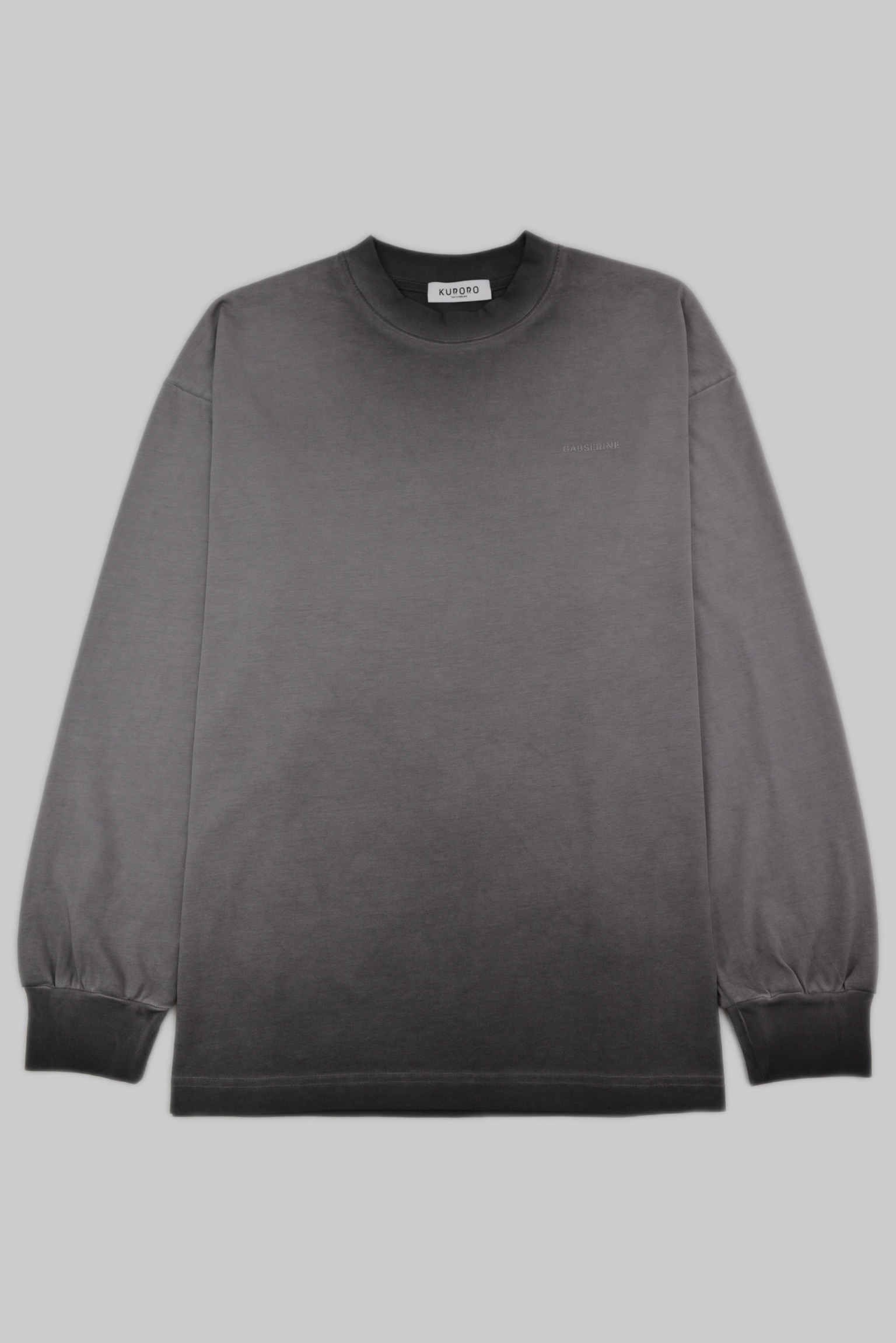 チャコールグレー グラデーションロゴ ロングスリーブTシャツ / Charcoal Gray Gradient Logo Long Sleeve Tee サイズ: M