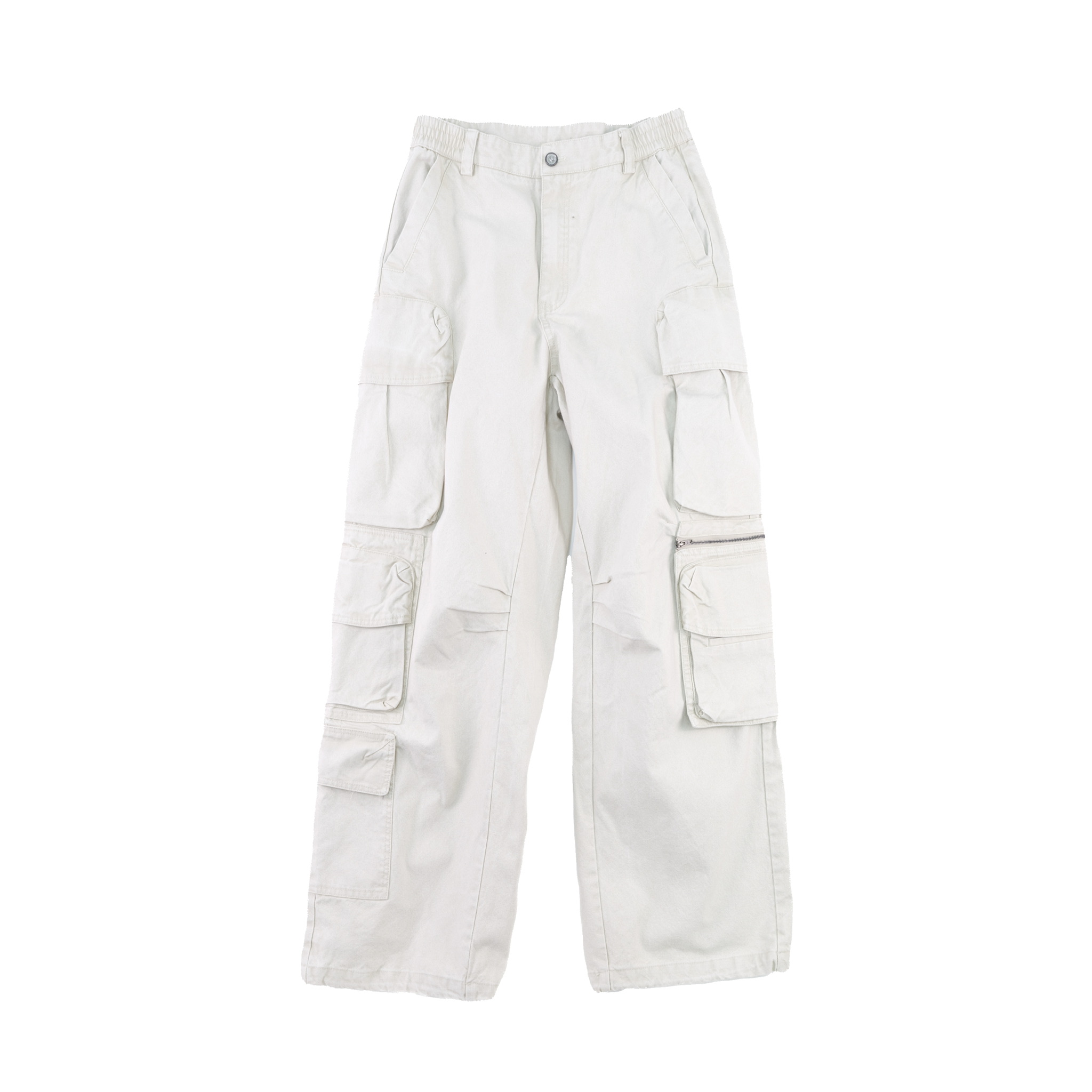 マルチポケットルーズワイドパンツ　ホワイト