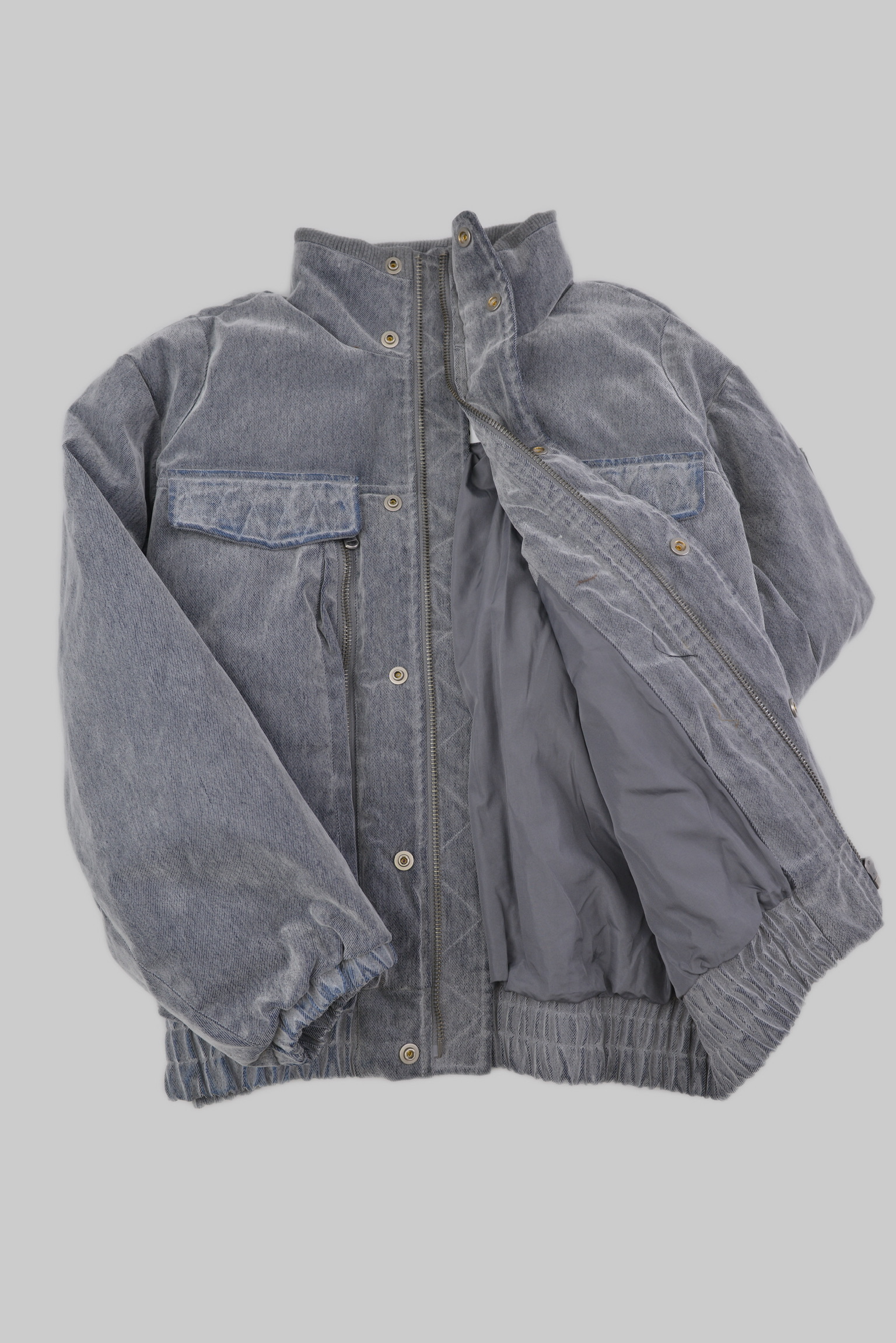 KURORO Vintage Wash Denim Flight Jacket / ヴィンテージウォッシュ デニムフライトジャケット　ヴィンテージブルー サイズ: 3XL