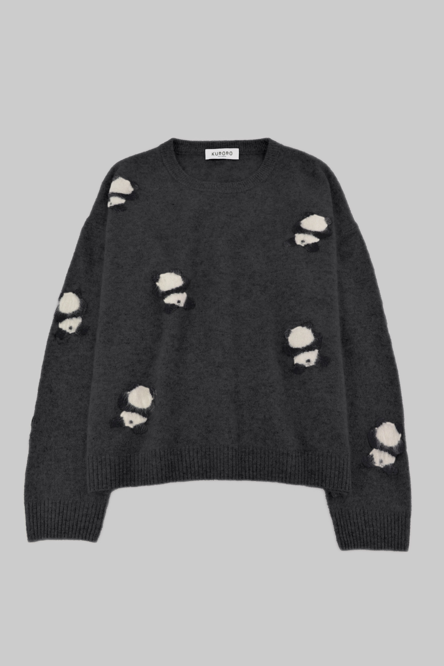 KURORO Fluffy Panda Knit Sweater / フラッフィーパンダニットセーター　チャコールグレー