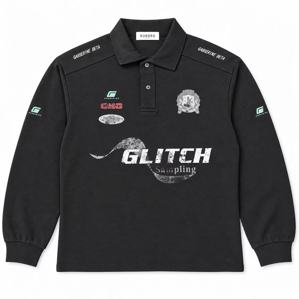GLITCH ヴィンテージレーシングポロ ブラック サイズ: S