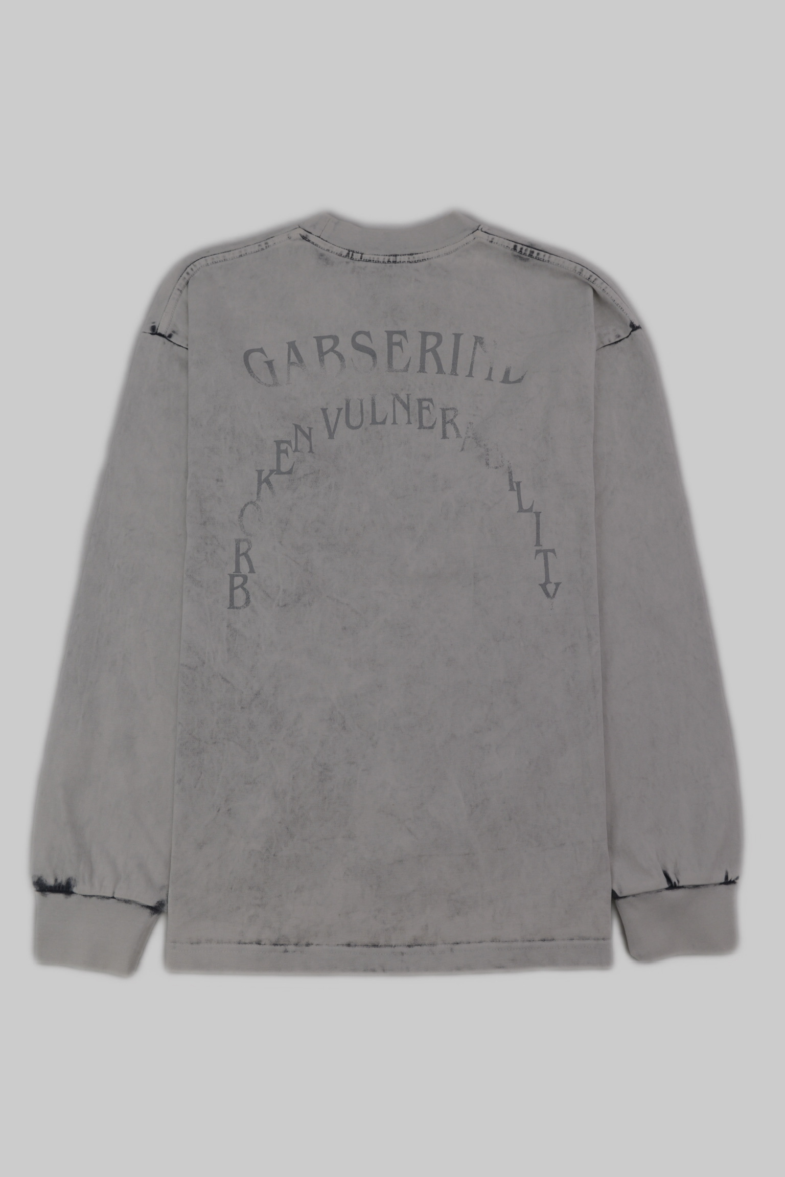 グレーウォッシュ ロゴプリント ロングスリーブTシャツ サイズ: S