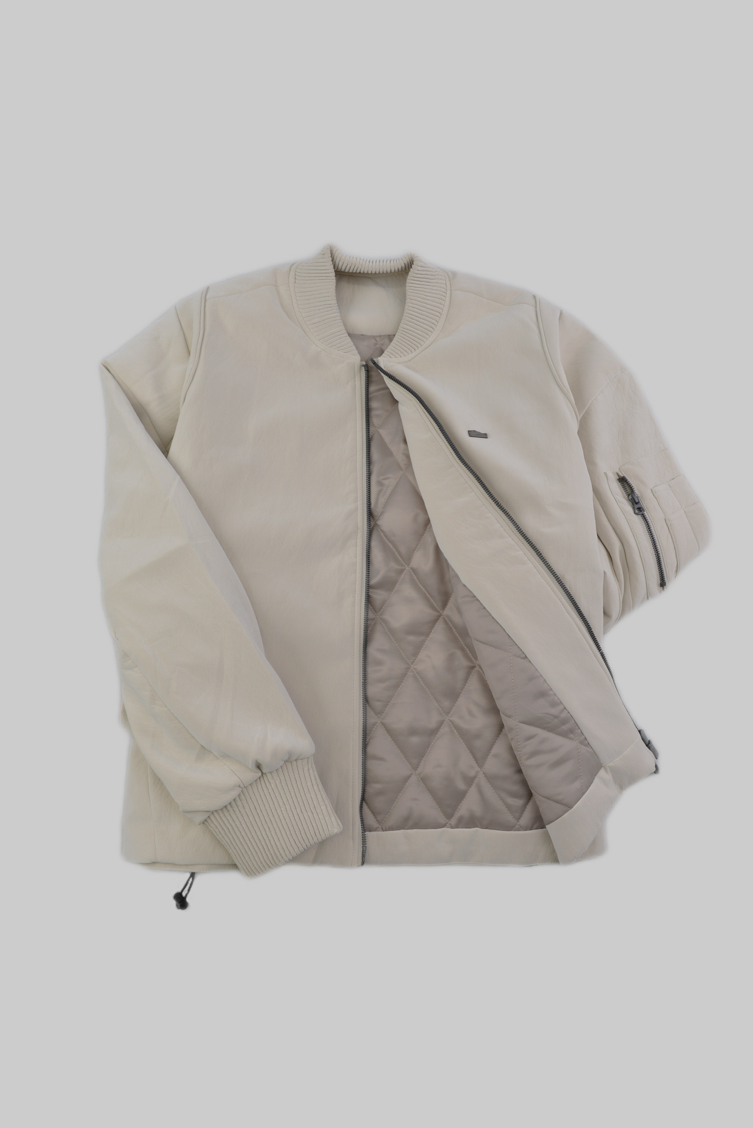 Soft PU Padded Flight Jacket サイズ: M