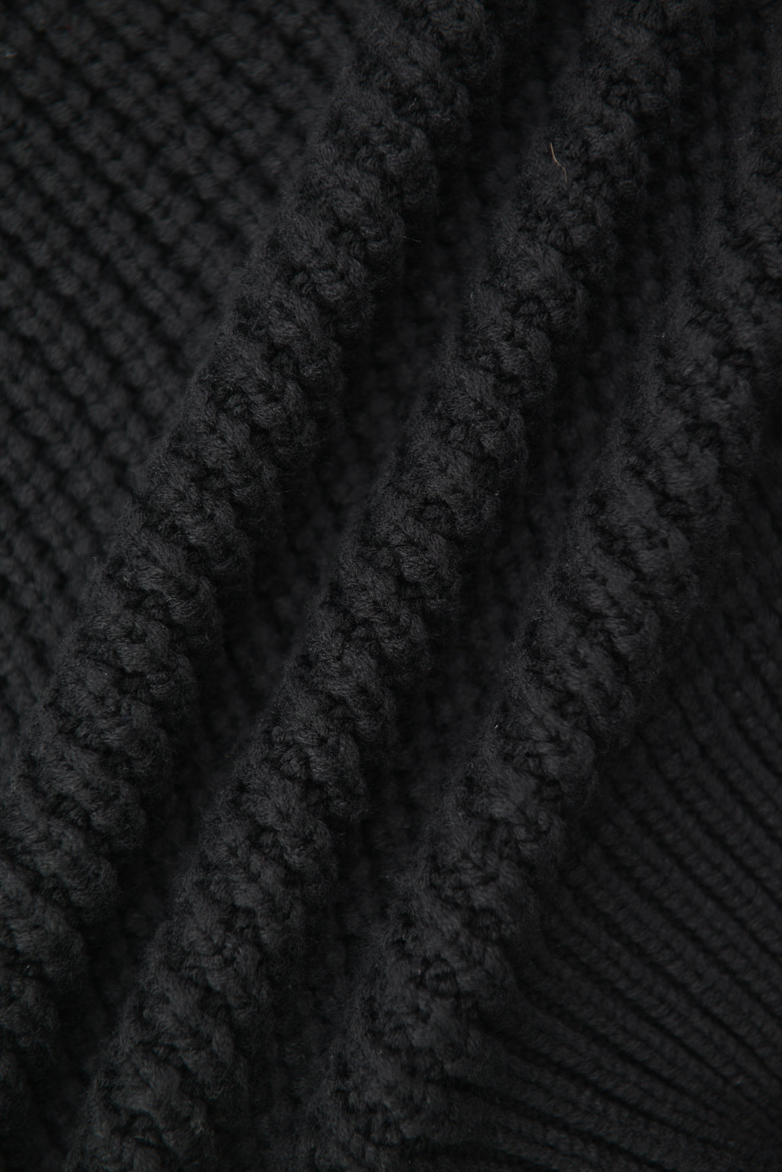 KURORO HEAVY WAFFLE HIGH-NECK KNIT / （ヘビー ワッフル ハイネック ニット） Black サイズ: L