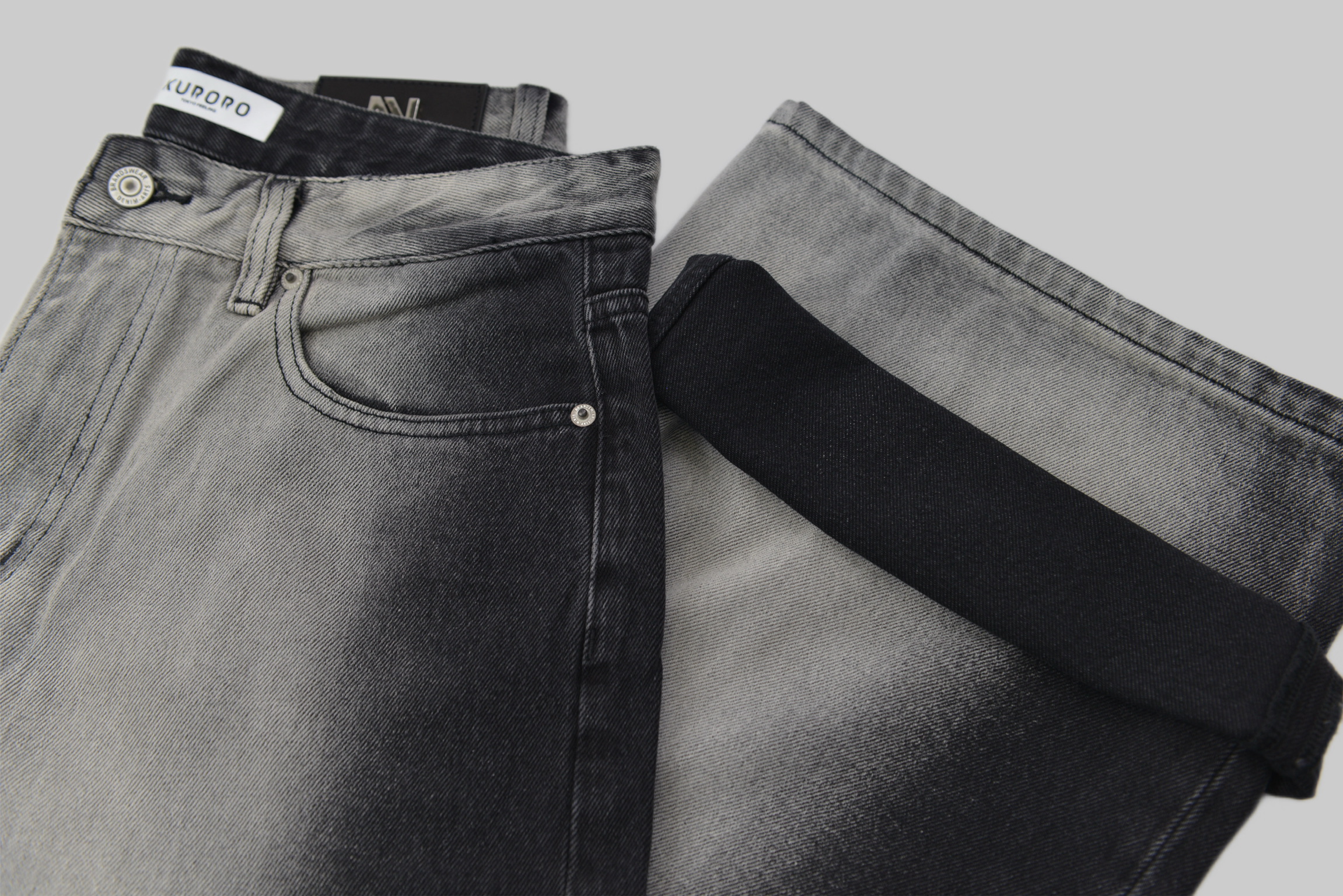 KURORO グラデーションフェード ワイドデニムパンツ サイズ: M