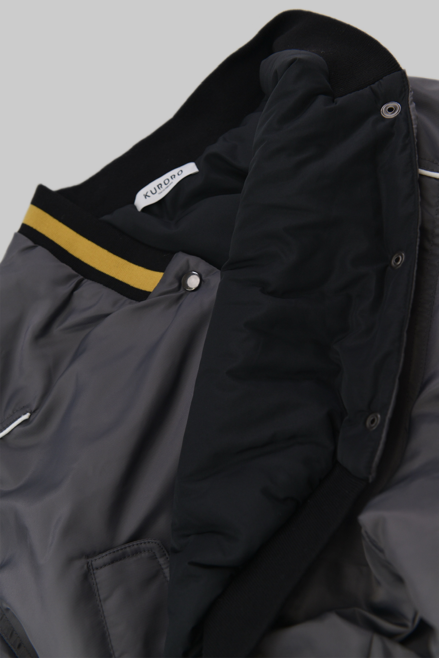 KURORO クロップドボリュームスタジャン KURORO Cropped Volume Stadium Jacket　グレー サイズ: M