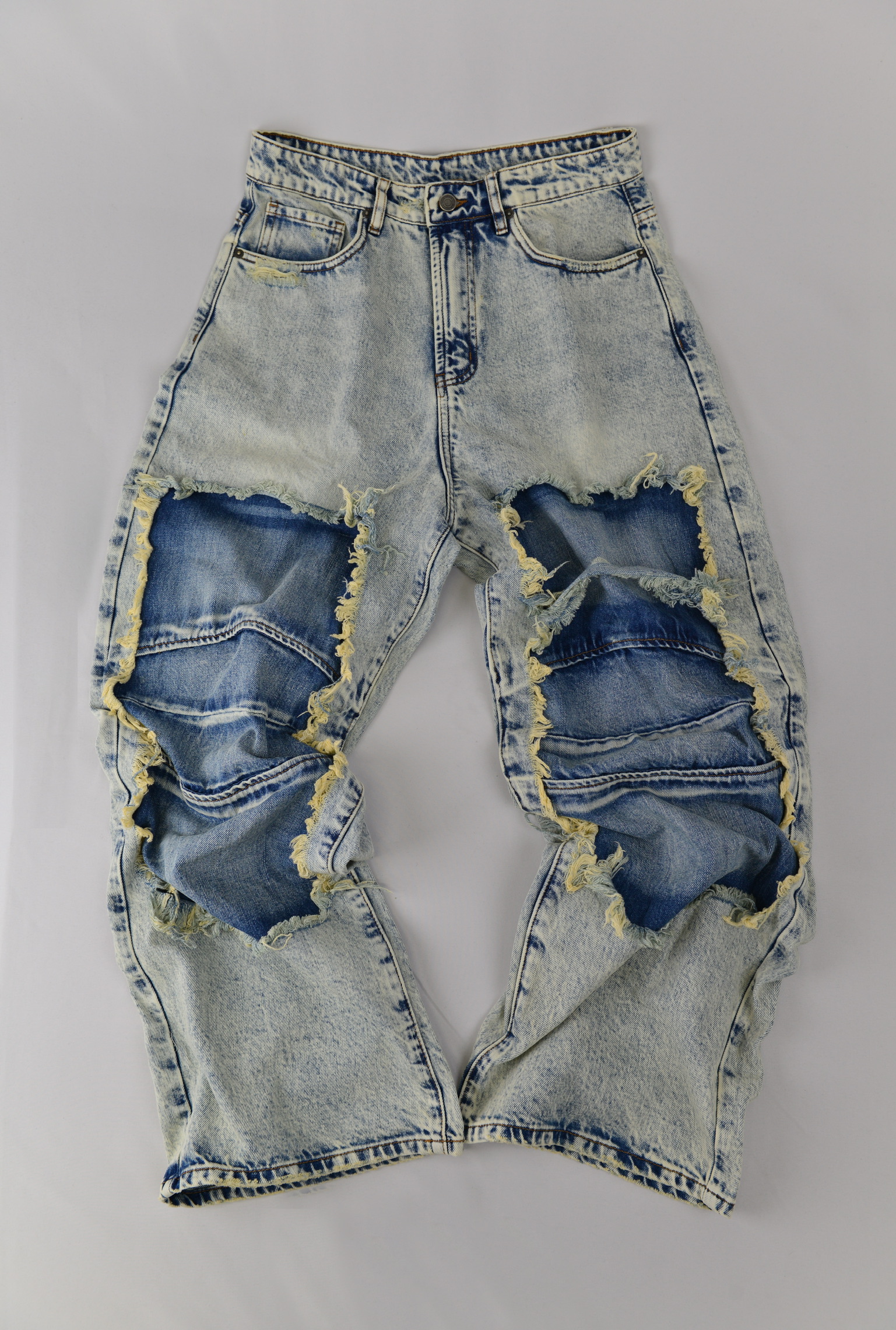 レイヤードデニムパンツ