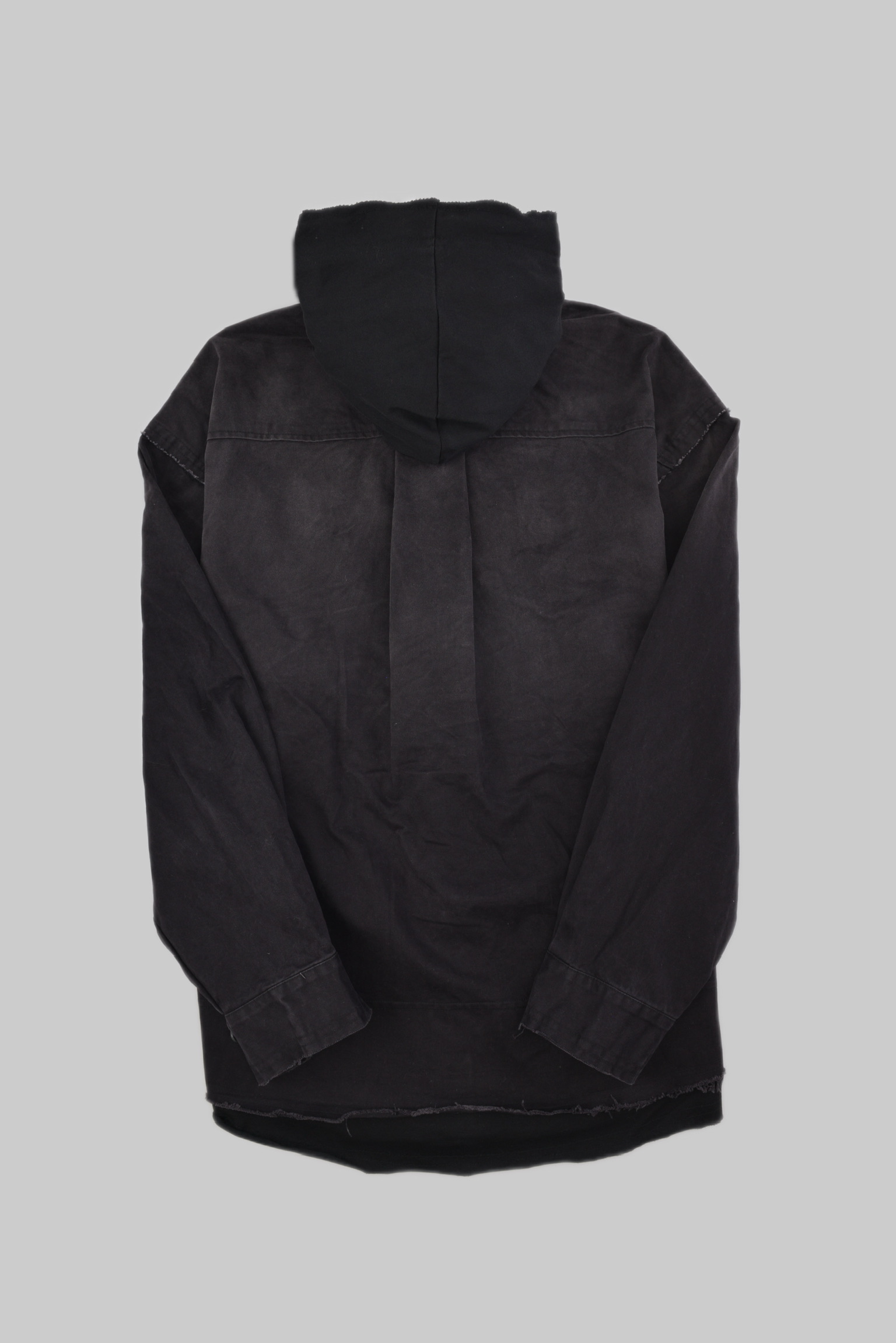 KURORO フェードブラック レイヤードフーディーシャツ サイズ: M