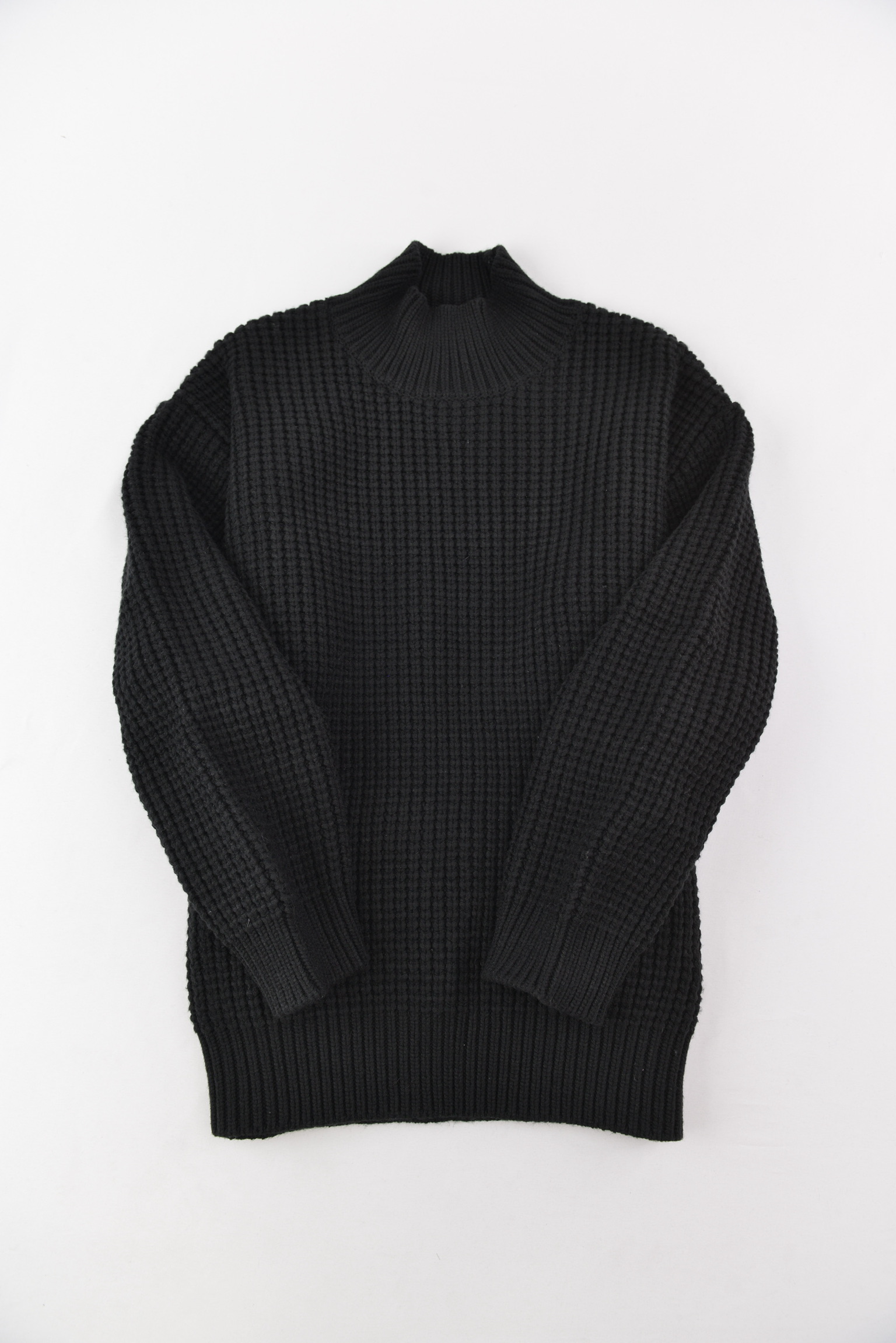 KURORO HEAVY WAFFLE HIGH-NECK KNIT / （ヘビー ワッフル ハイネック ニット） Black