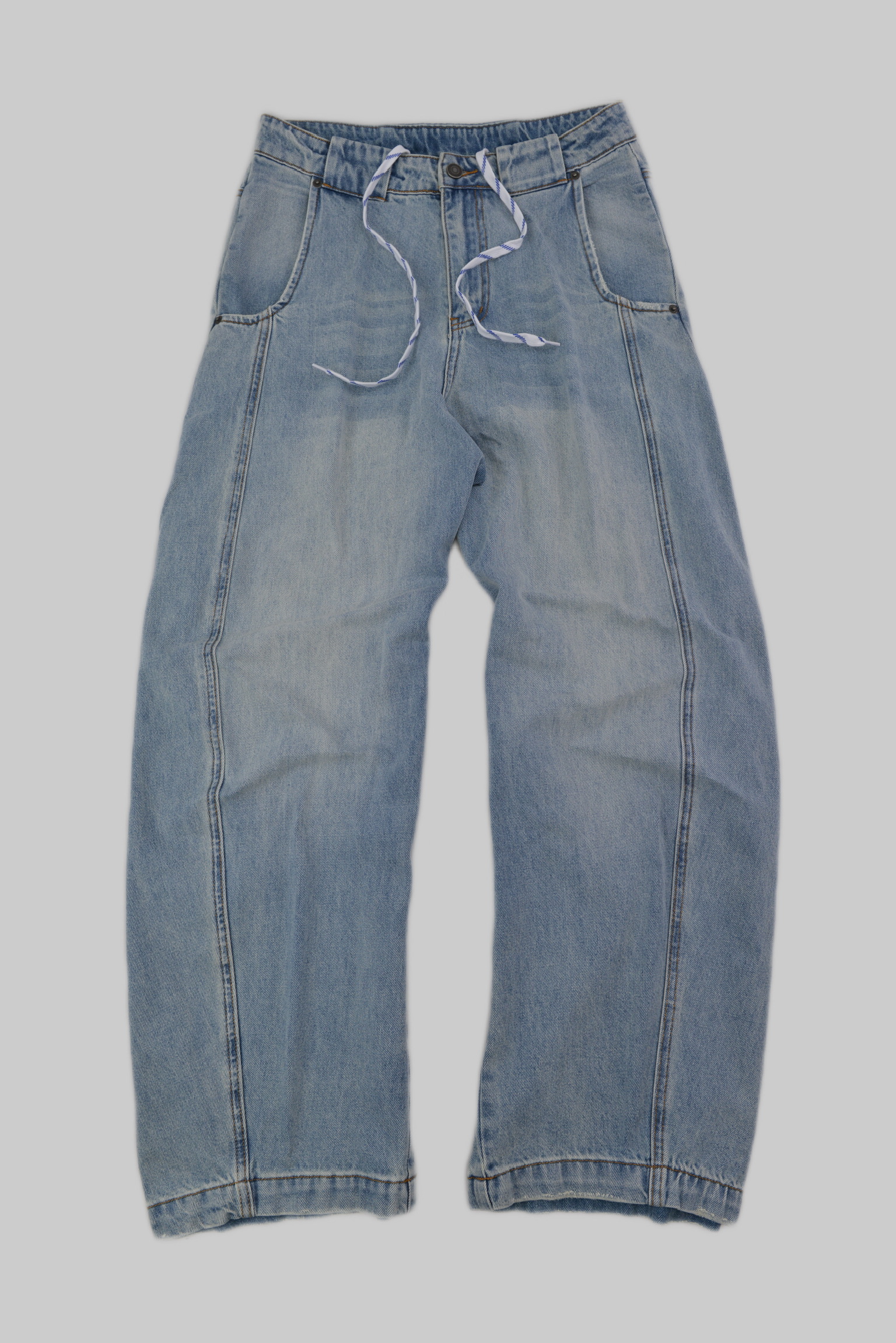 axed Light Wash Denim Pants / リラックスライトウォッシュデニムパンツ サイズ: M